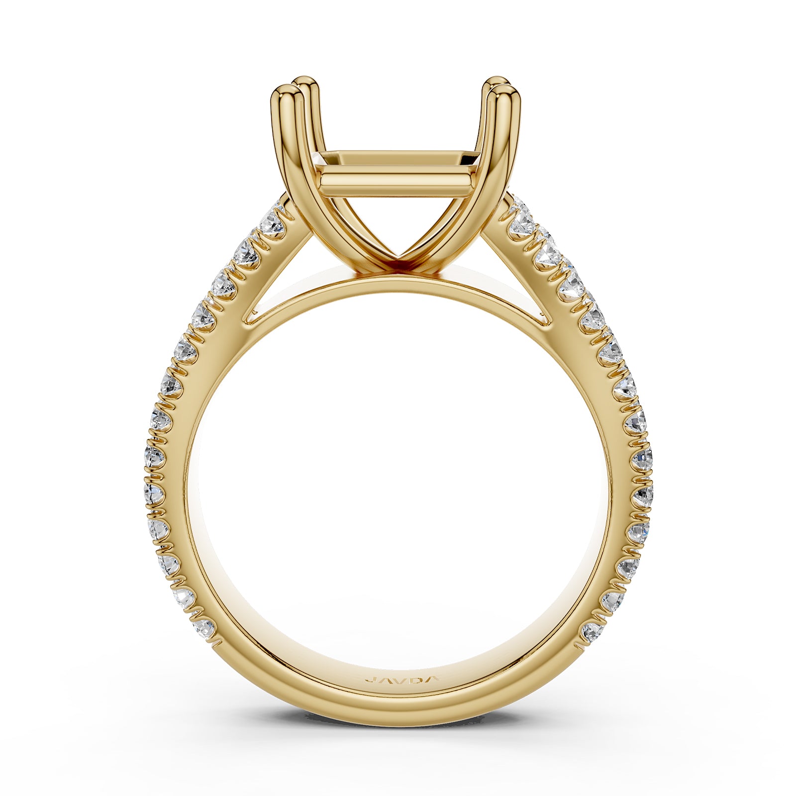 Split Shank Lab Grown Diamond Engagement Semi Mount Ring French Pave Set 0.70 Ct.