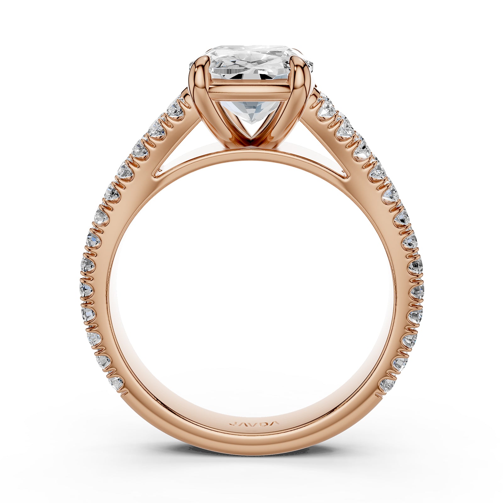 Split Shank Lab Grown Diamond Engagement Ring French Pave Set IGI Certified 3.70 Ctw.