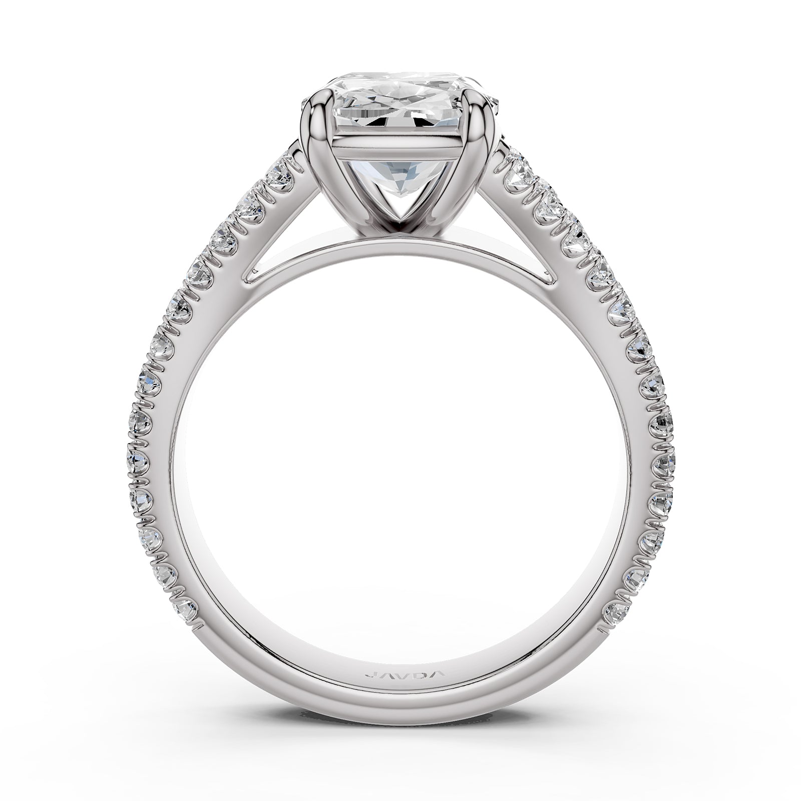 Split Shank Lab Grown Diamond Engagement Ring French Pave Set IGI Certified 3.70 Ctw.