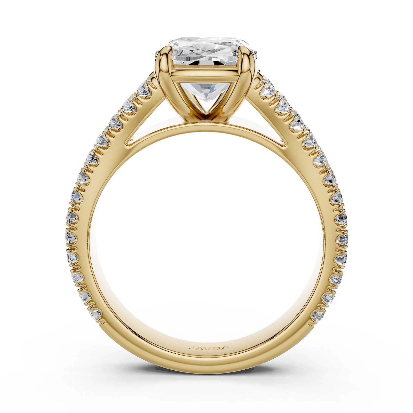 Split Shank Lab Grown Diamond Engagement Ring French Pave Set IGI Certified 3.70 Ctw.