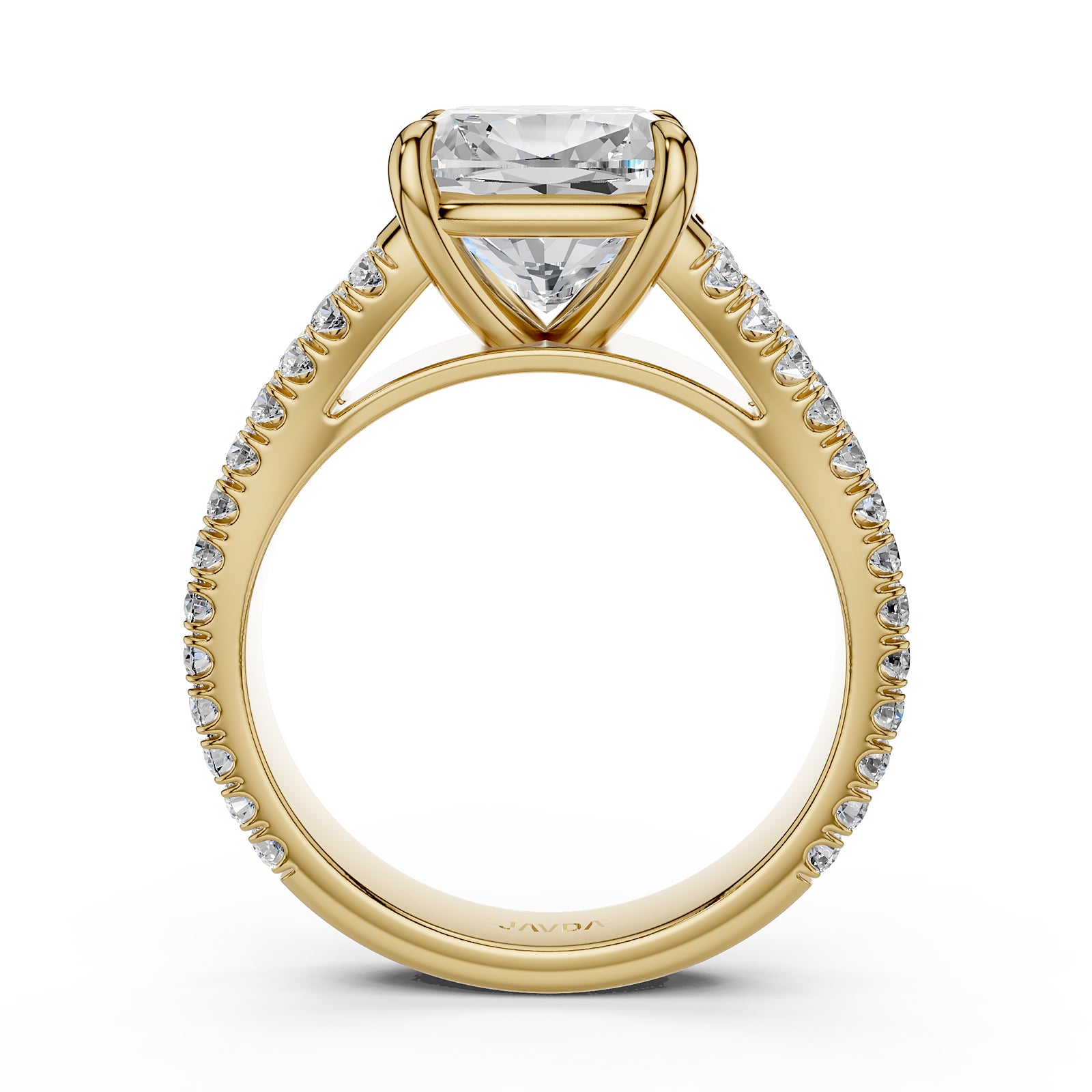 Split Shank Lab Grown Diamond Engagement Ring French Pave Set IGI Certified 3.70 Ctw.