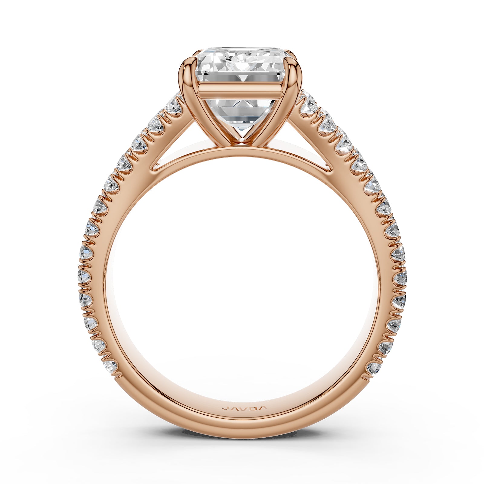 Split Shank Lab Grown Diamond Engagement Ring French Pave Set IGI Certified 3.70 Ctw.