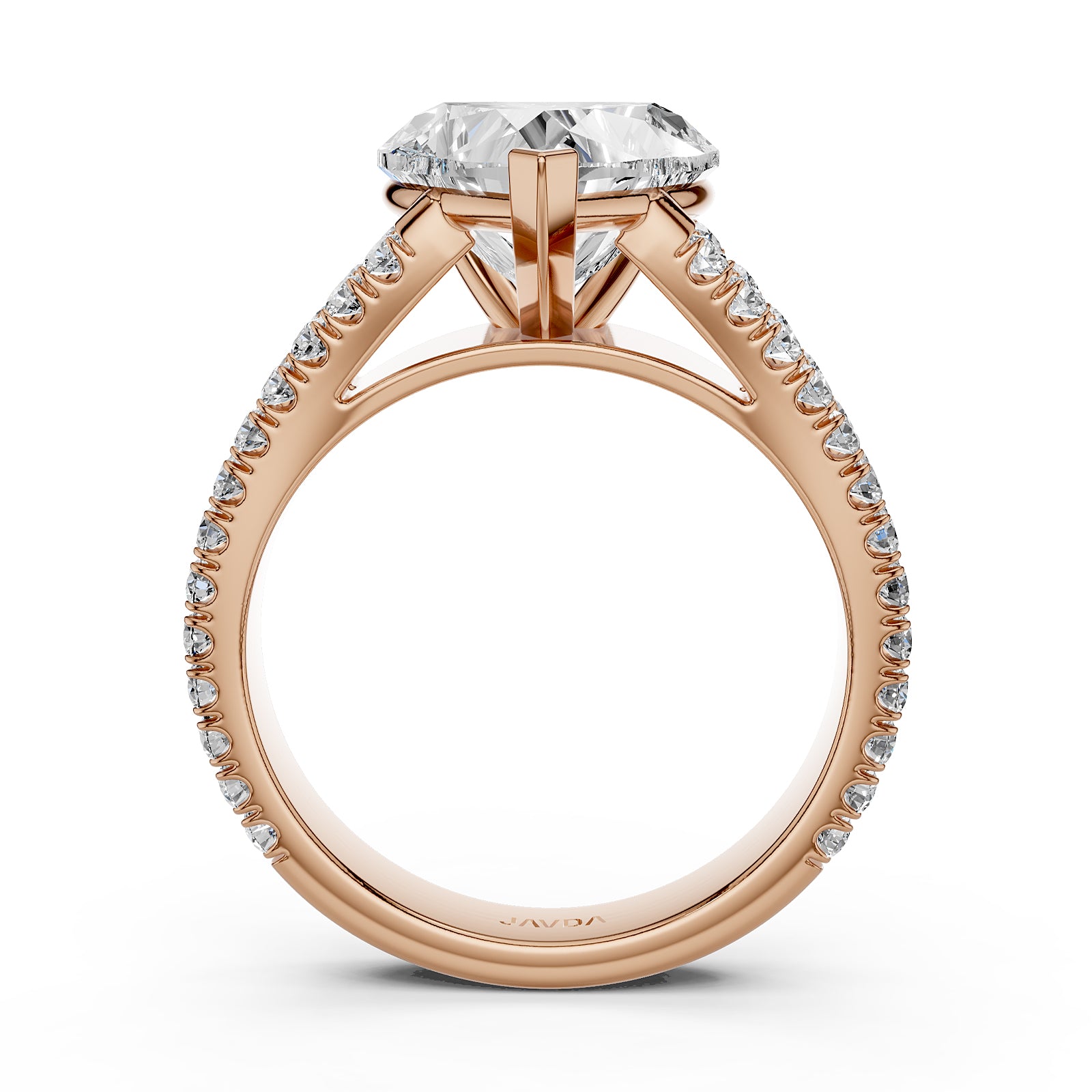 Split Shank Lab Grown Diamond Engagement Ring French Pave Set IGI Certified 3.70 Ctw.