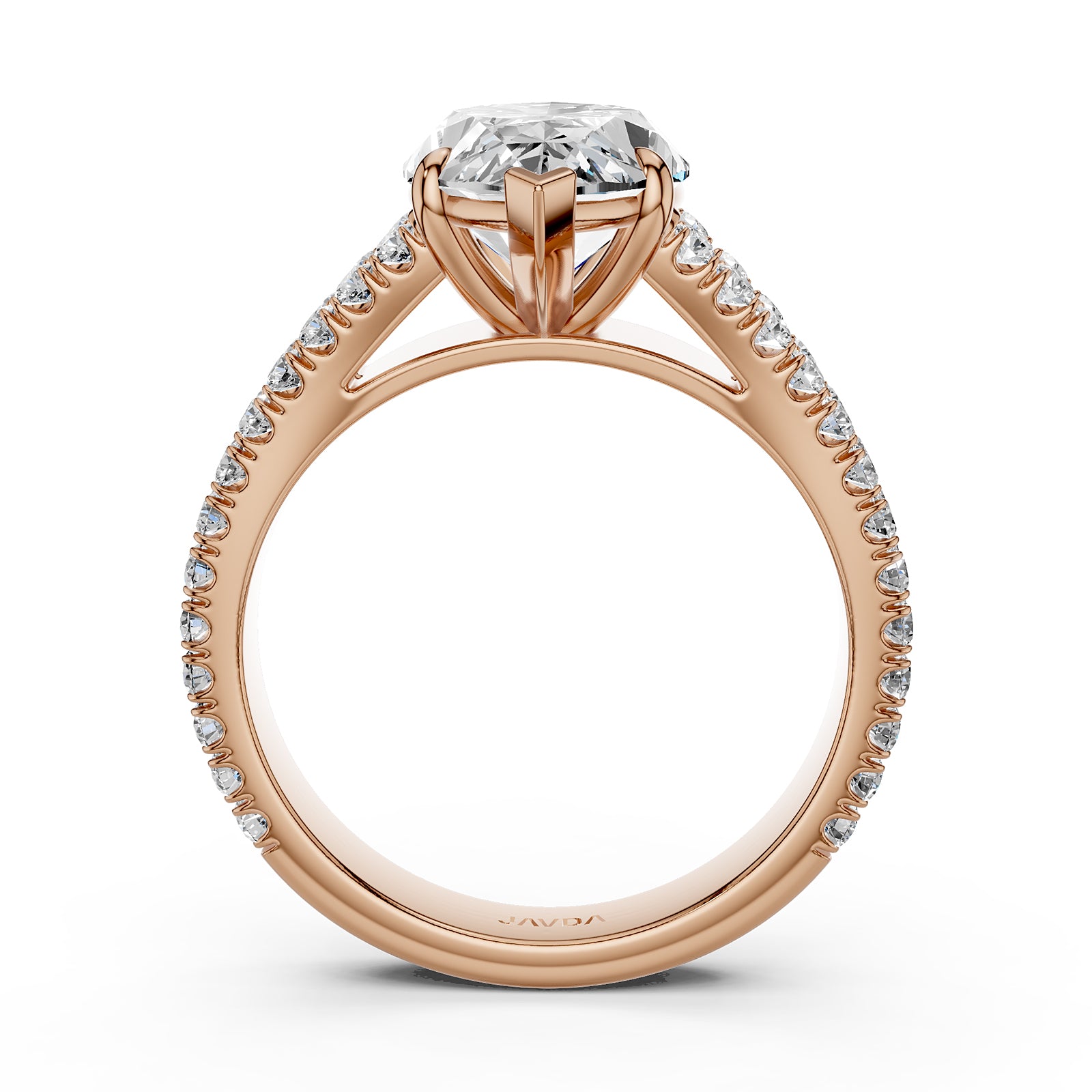 Split Shank Lab Grown Diamond Engagement Ring French Pave Set IGI Certified 3.70 Ctw.