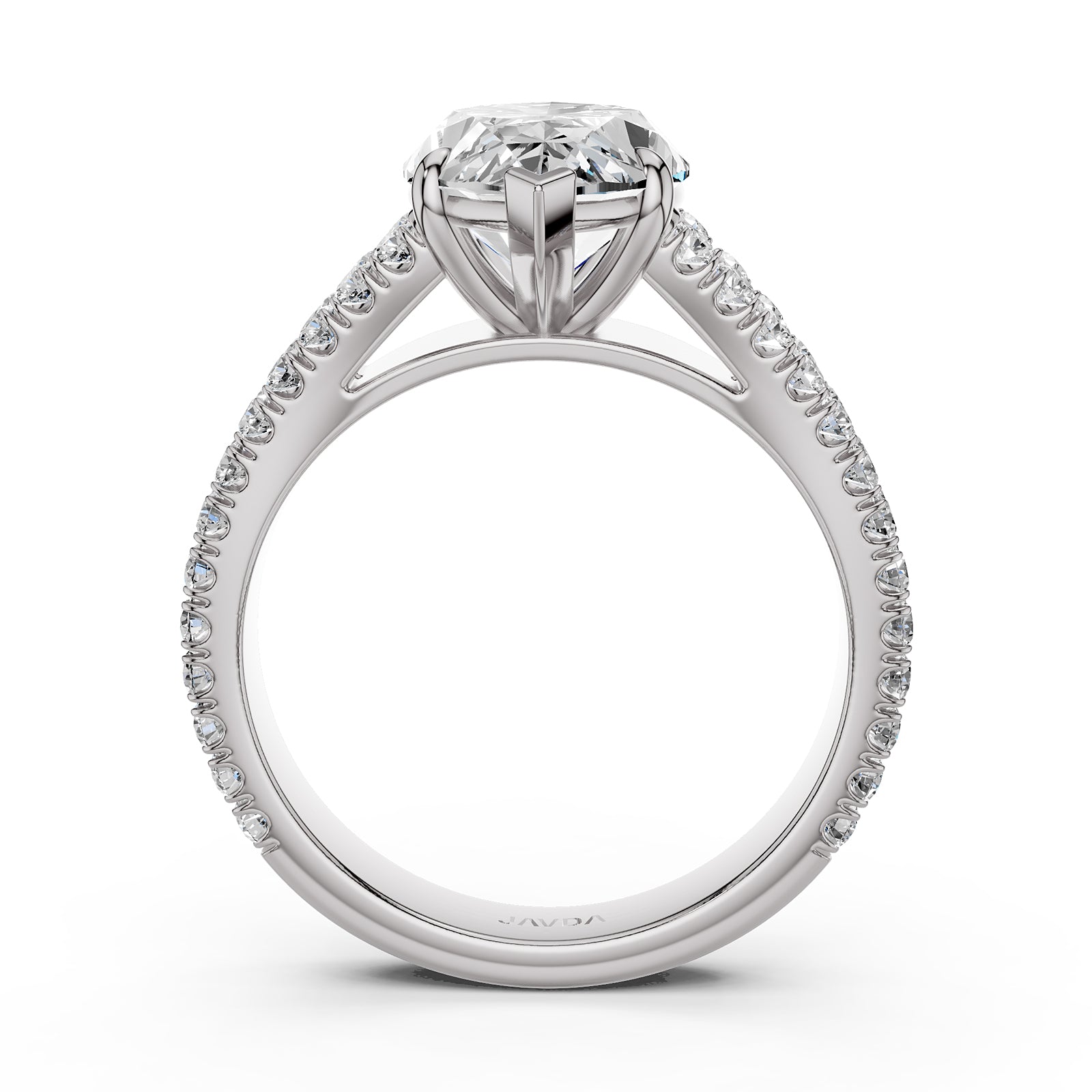 Split Shank Lab Grown Diamond Engagement Ring French Pave Set IGI Certified 3.70 Ctw.