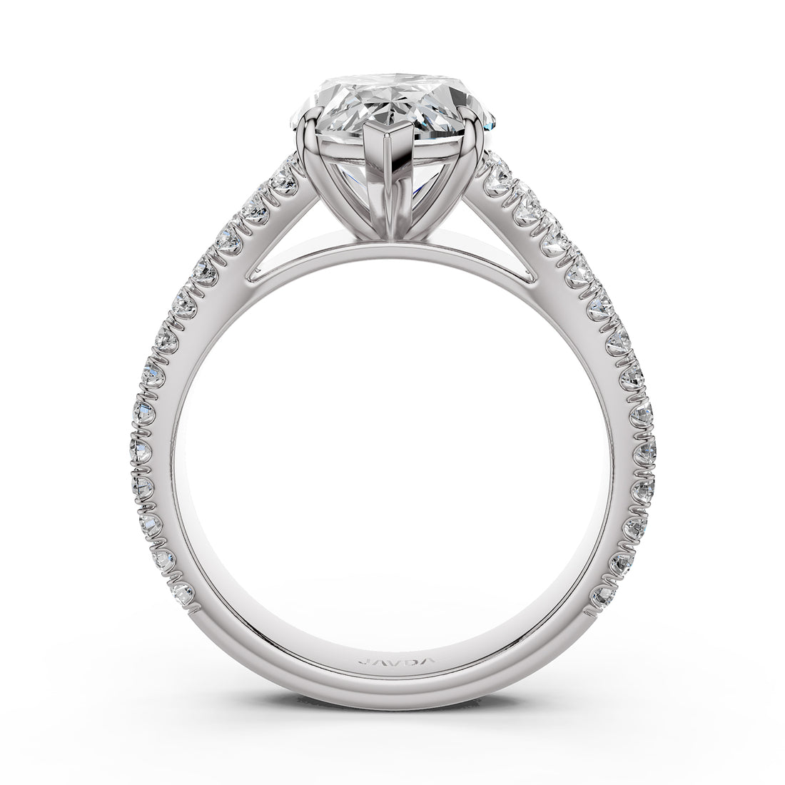 Split Shank Marquise Lab Grown Diamond Engagement French U Cut Pave Set Ring