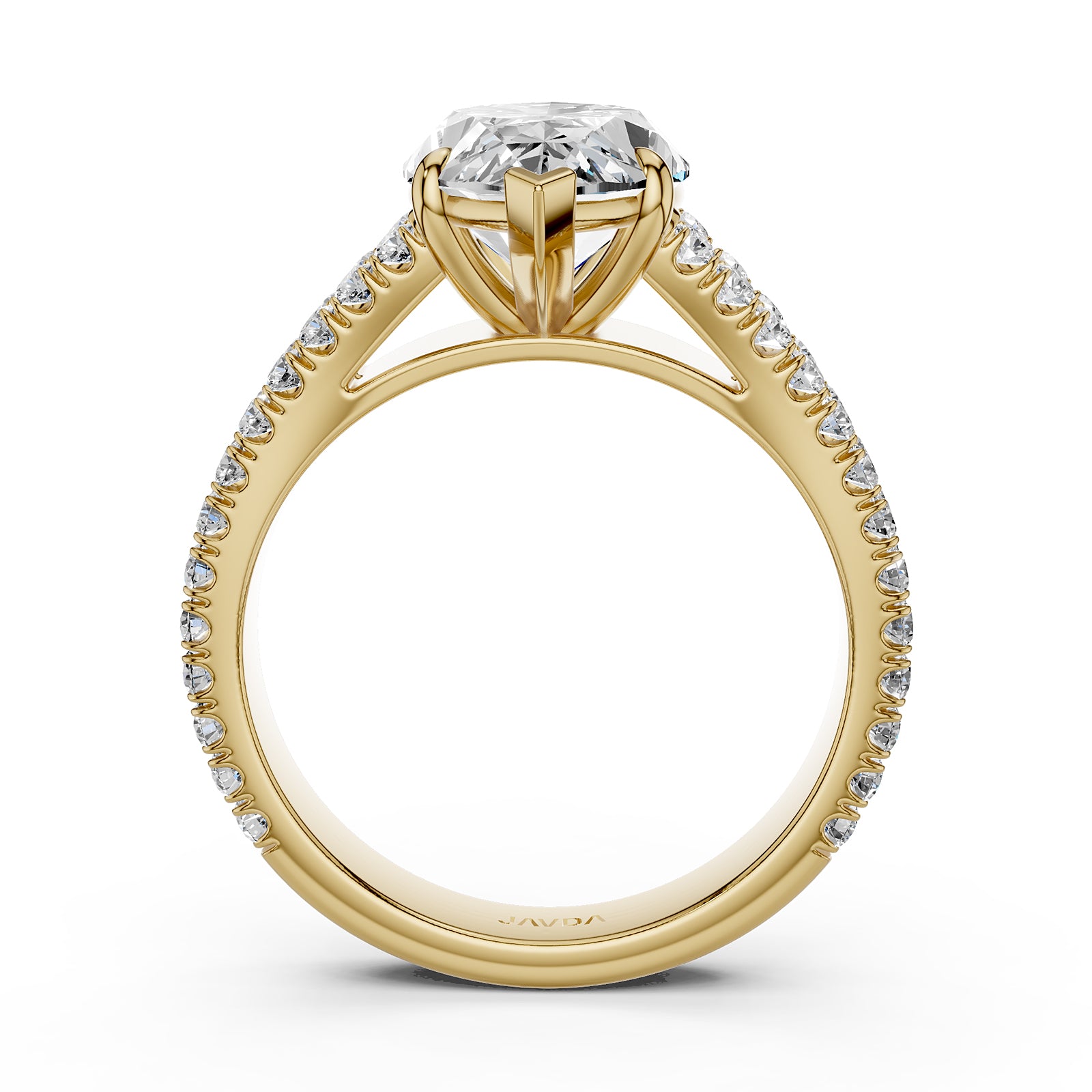 Split Shank Lab Grown Diamond Engagement Ring French Pave Set IGI Certified 3.70 Ctw.