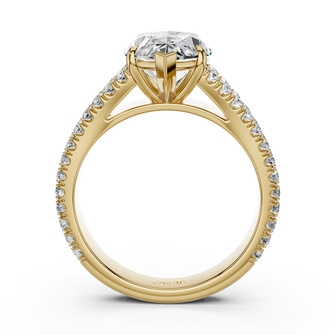 Split Shank Marquise Lab Grown Diamond Engagement French U Cut Pave Set Ring