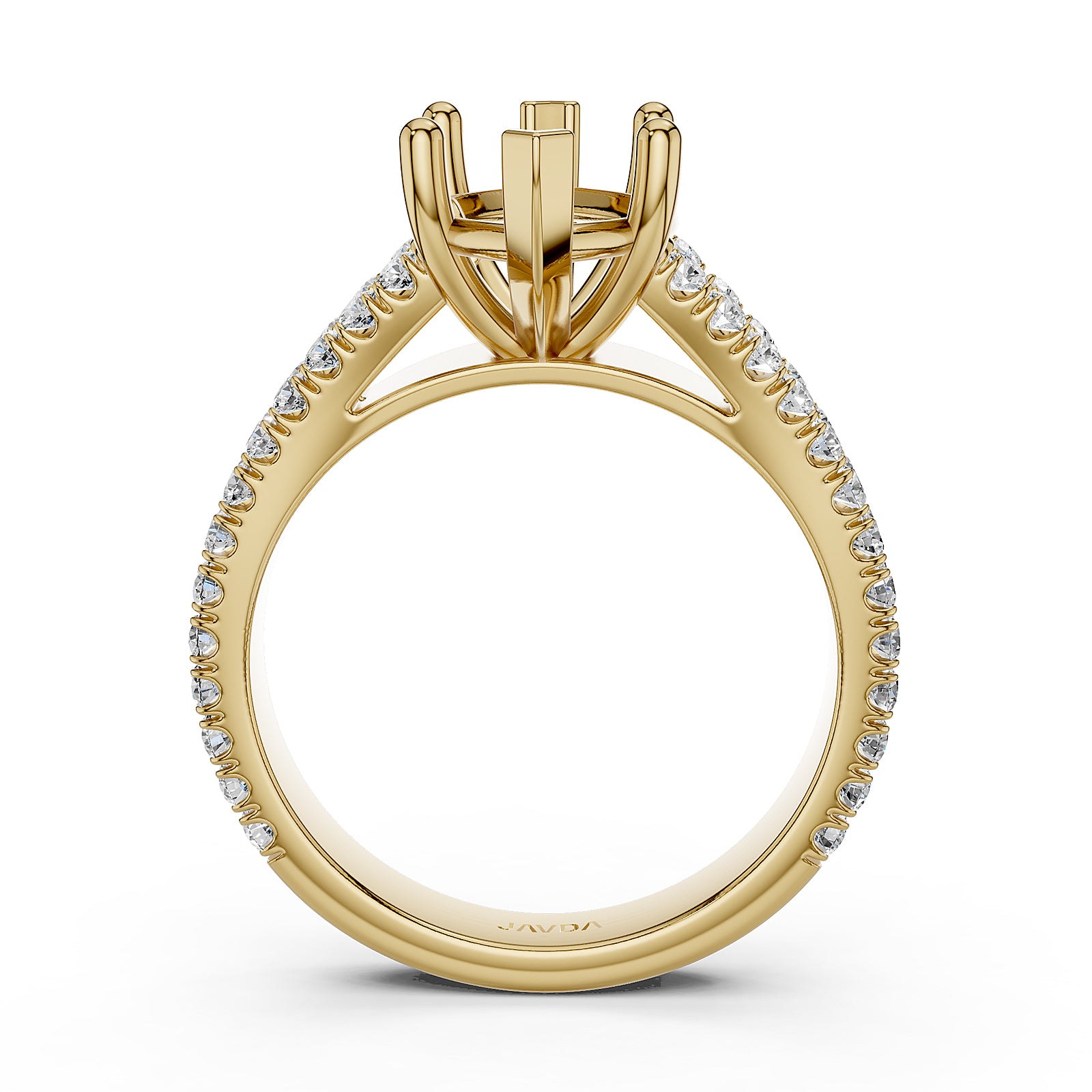 Split Shank Lab Grown Diamond Engagement Semi Mount Ring French Pave Set 0.70 Ct.