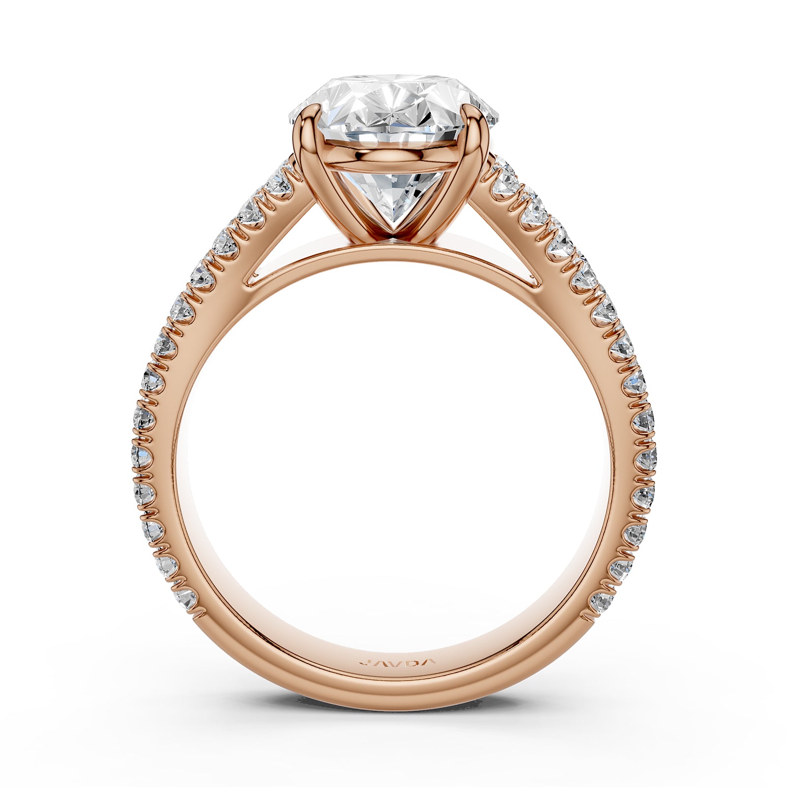 Split Shank Lab Grown Diamond Engagement Ring French Pave Set IGI Certified 3.70 Ctw.