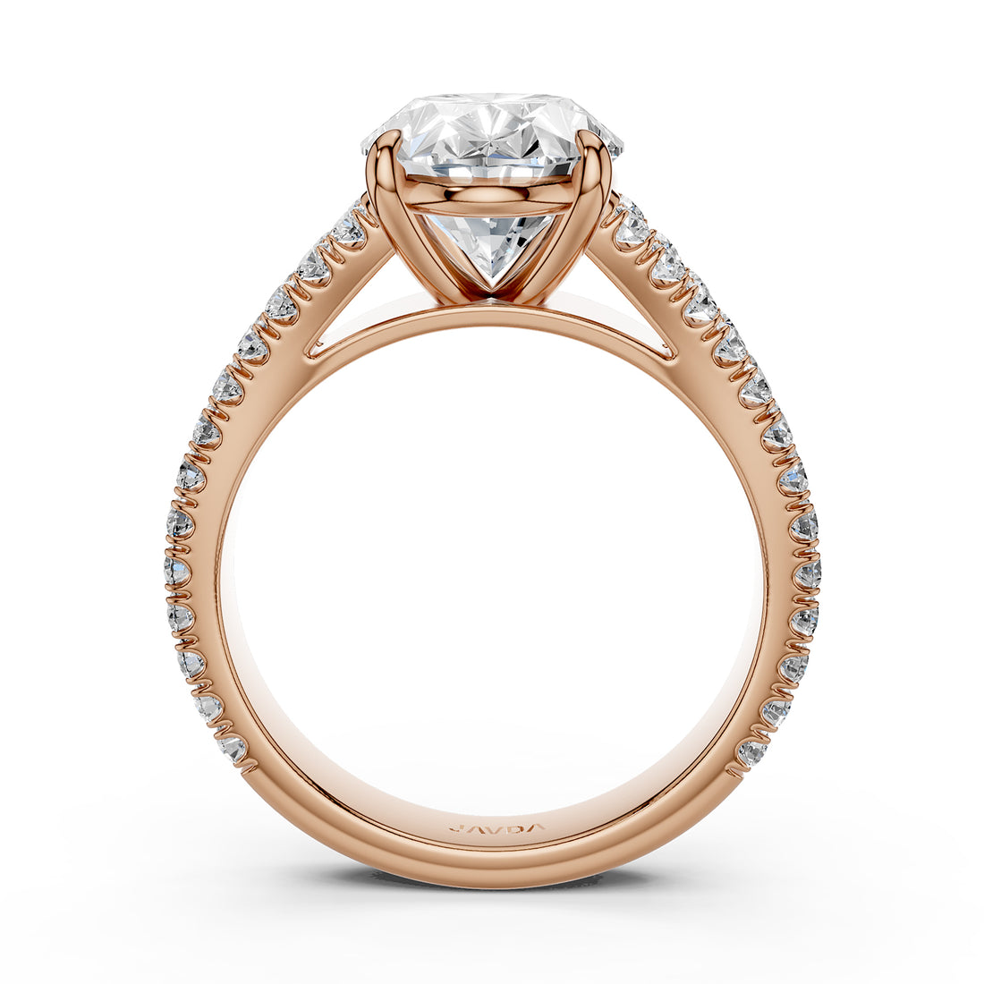 Split Shank Lab Grown Diamond Engagement Ring French Pave Set IGI Certified 3.70 Ctw.
