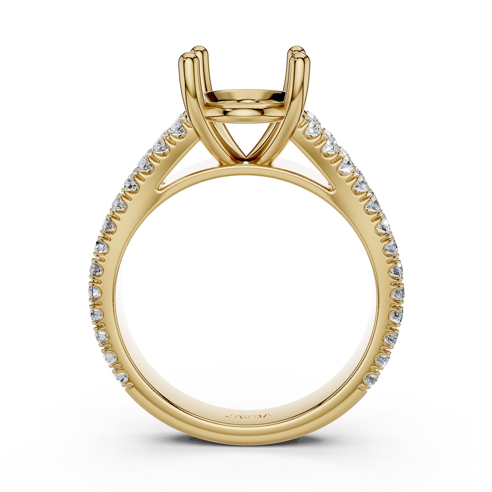 Split Shank Lab Grown Diamond Engagement Semi Mount Ring French Pave Set 0.70 Ct.