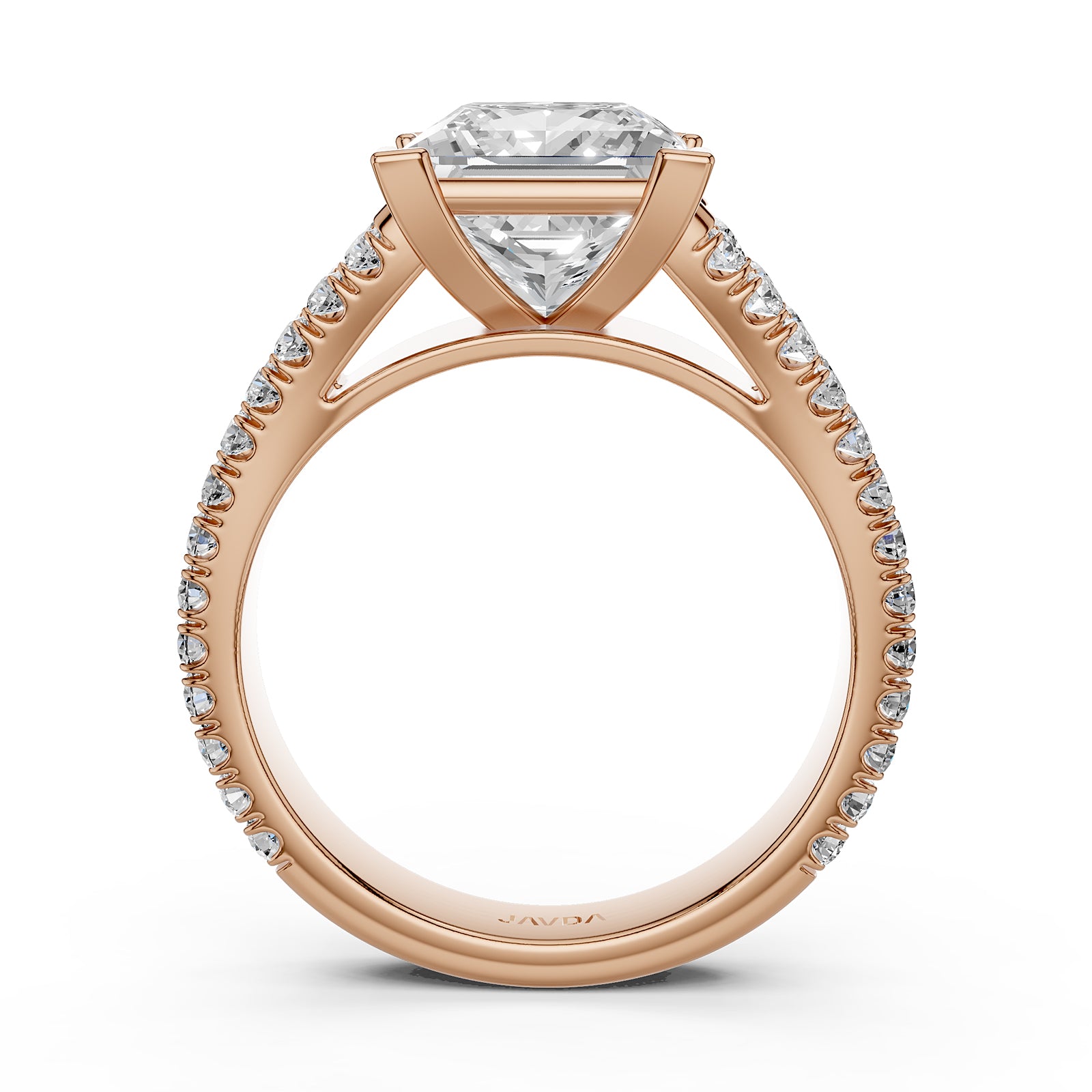 Split Shank Lab Grown Diamond Engagement Ring French Pave Set IGI Certified 3.70 Ctw.