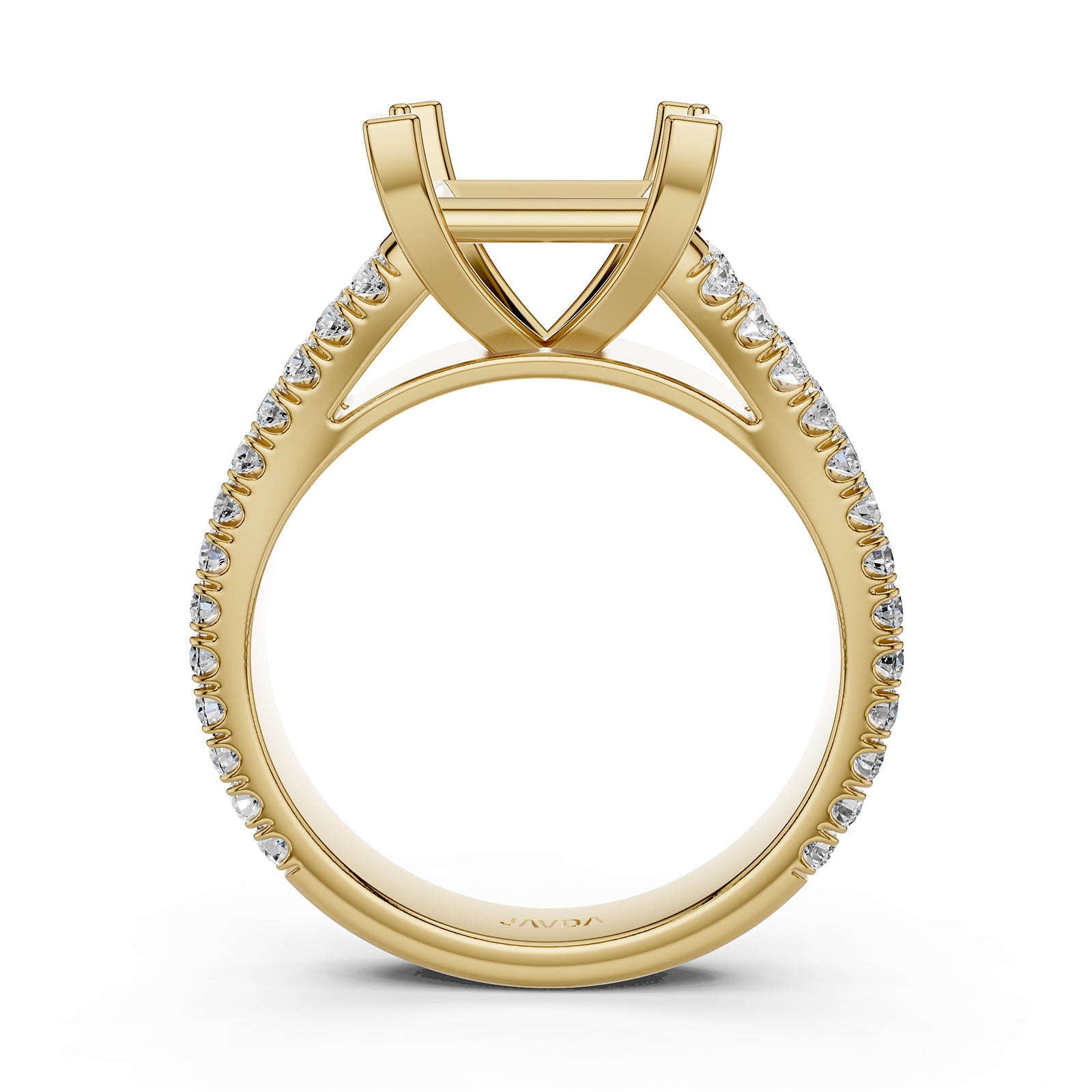 Split Shank Lab Grown Diamond Engagement Semi Mount Ring French Pave Set 0.70 Ct.