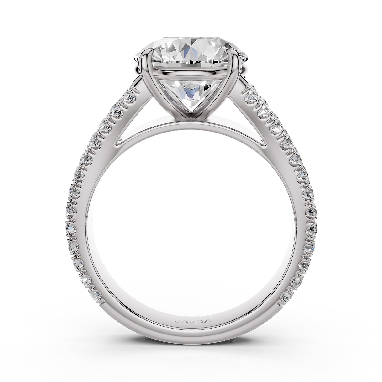 Split Shank Lab Grown Diamond Engagement Ring French Pave Set IGI Certified 3.70 Ctw.