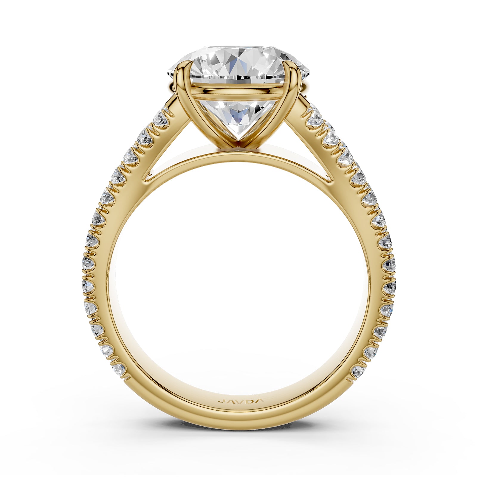 Split Shank Lab Grown Diamond Engagement Ring French Pave Set IGI Certified 3.70 Ctw.