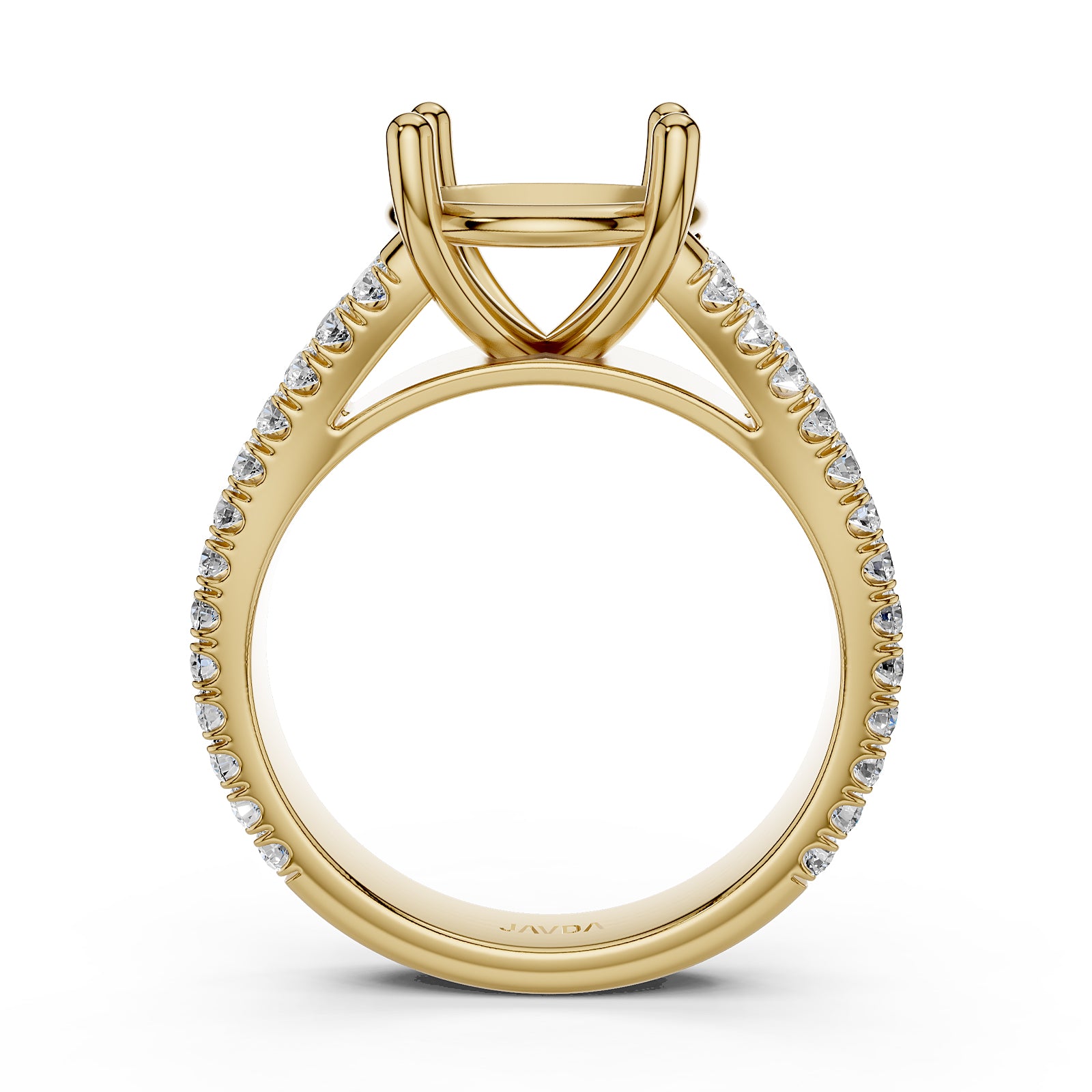 Split Shank Lab Grown Diamond Engagement Semi Mount Ring French Pave Set 0.70 Ct.