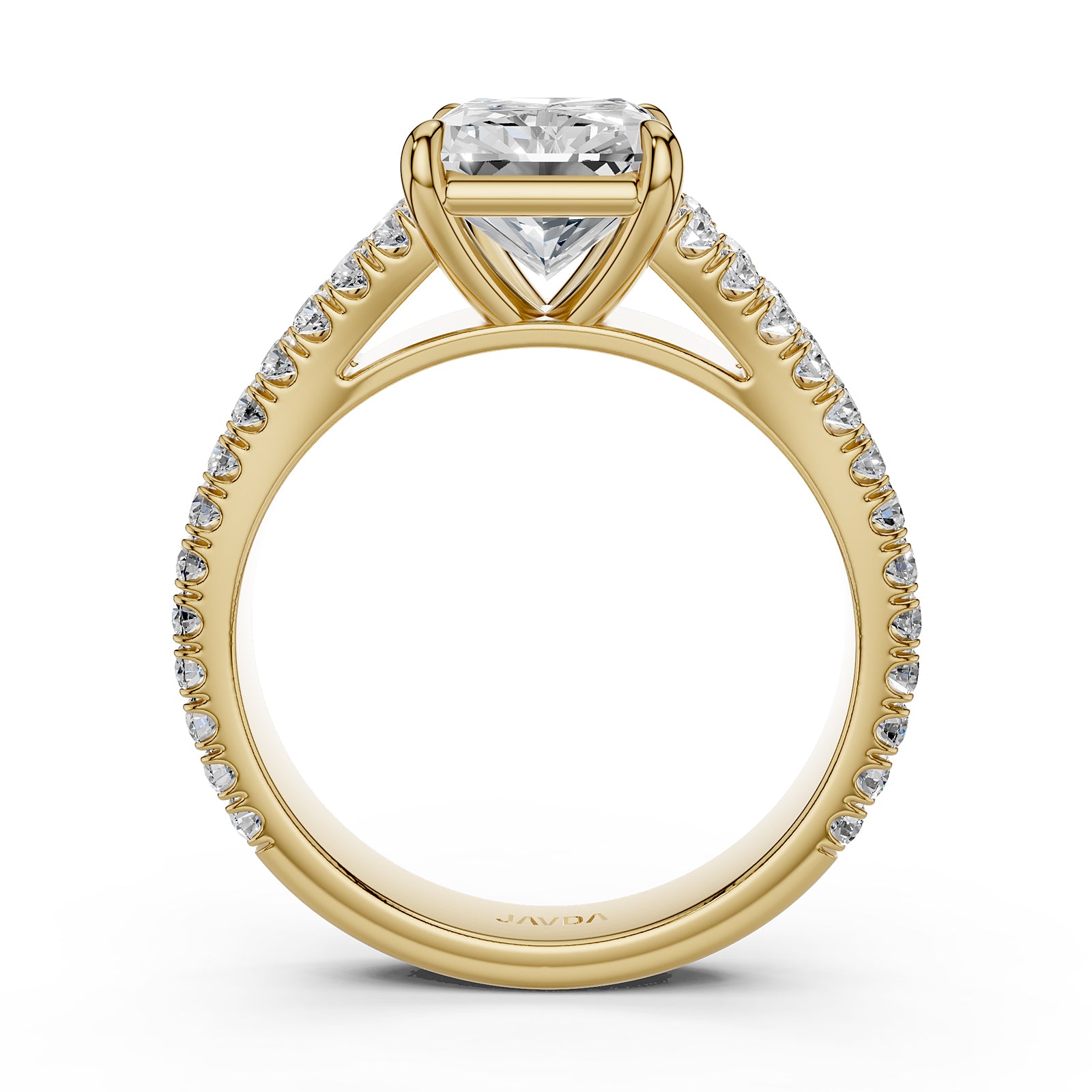 Split Shank Lab Grown Diamond Engagement Ring French Pave Set IGI Certified 3.70 Ctw.