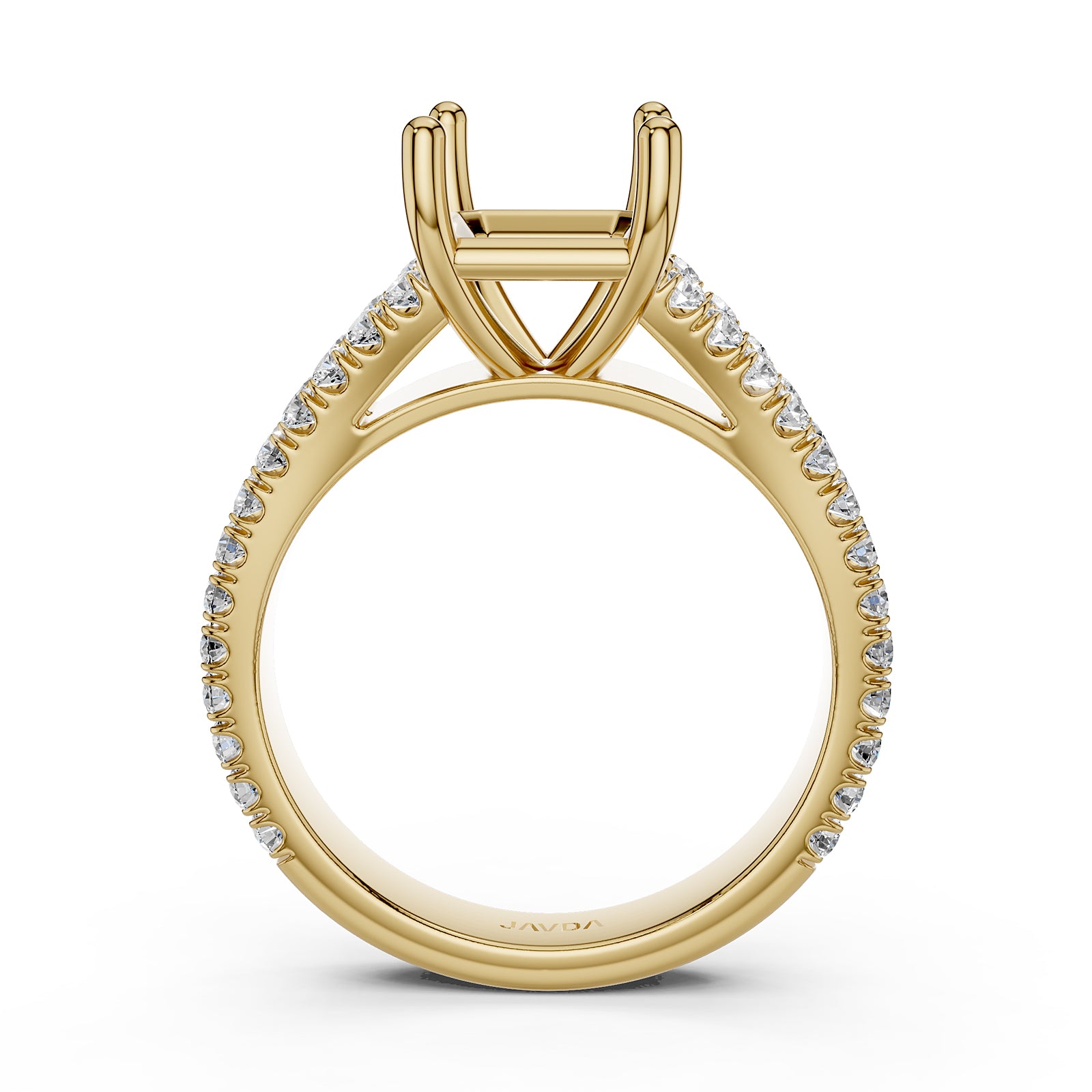 Split Shank Lab Grown Diamond Engagement Semi Mount Ring French Pave Set 0.70 Ct.