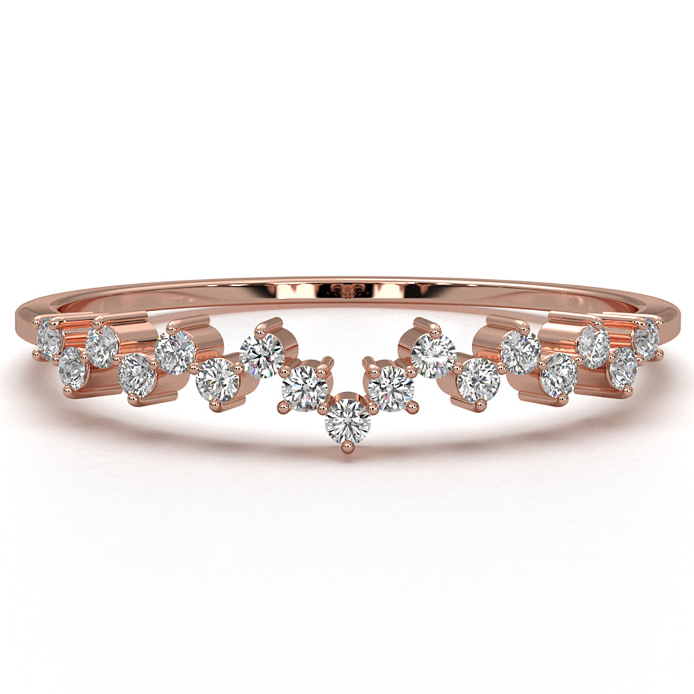 Stackable Round Lab Diamond Prong Setting Fashion Ring 0.11ctw.