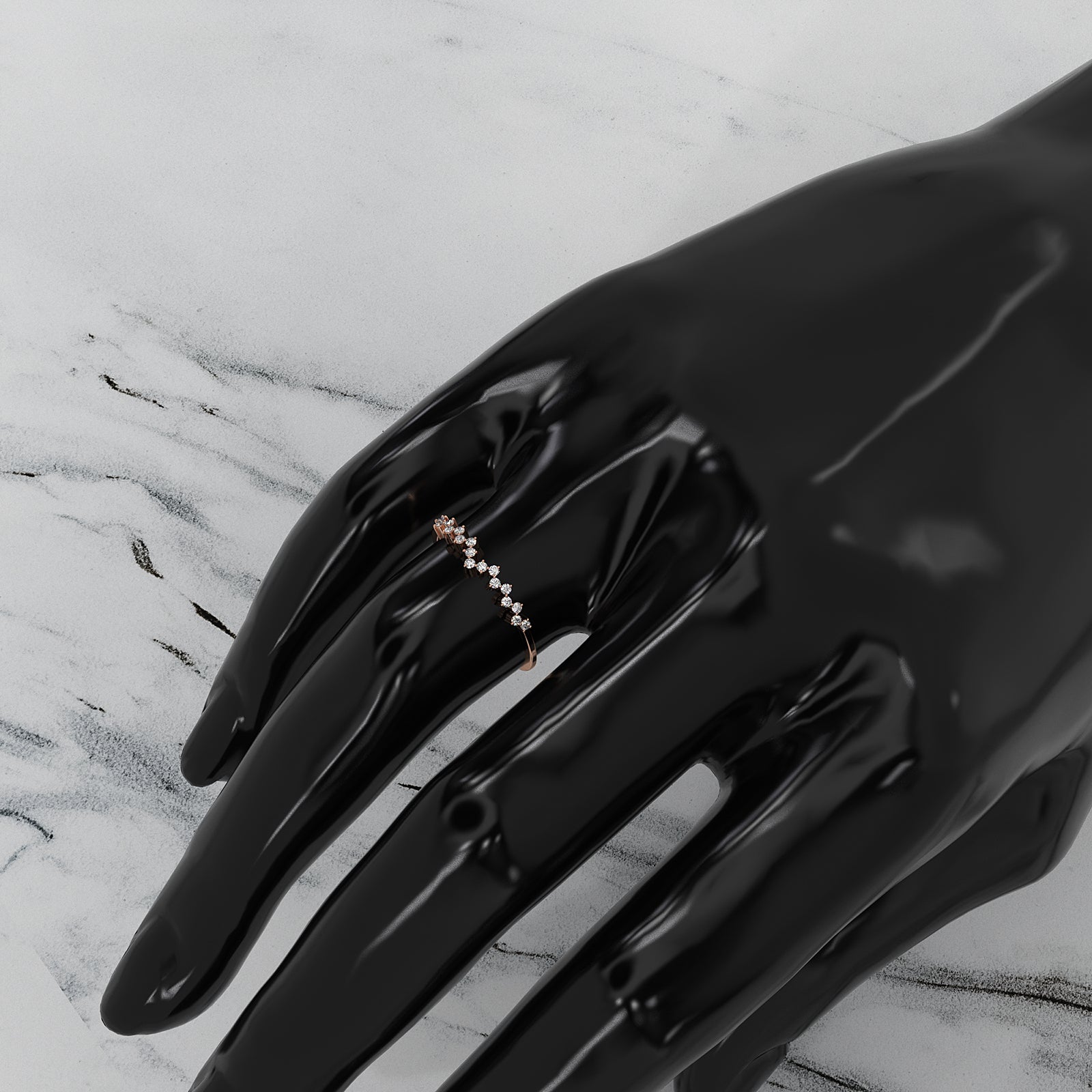 Stackable Round Lab Diamond Prong Setting Fashion Ring 0.11ctw.