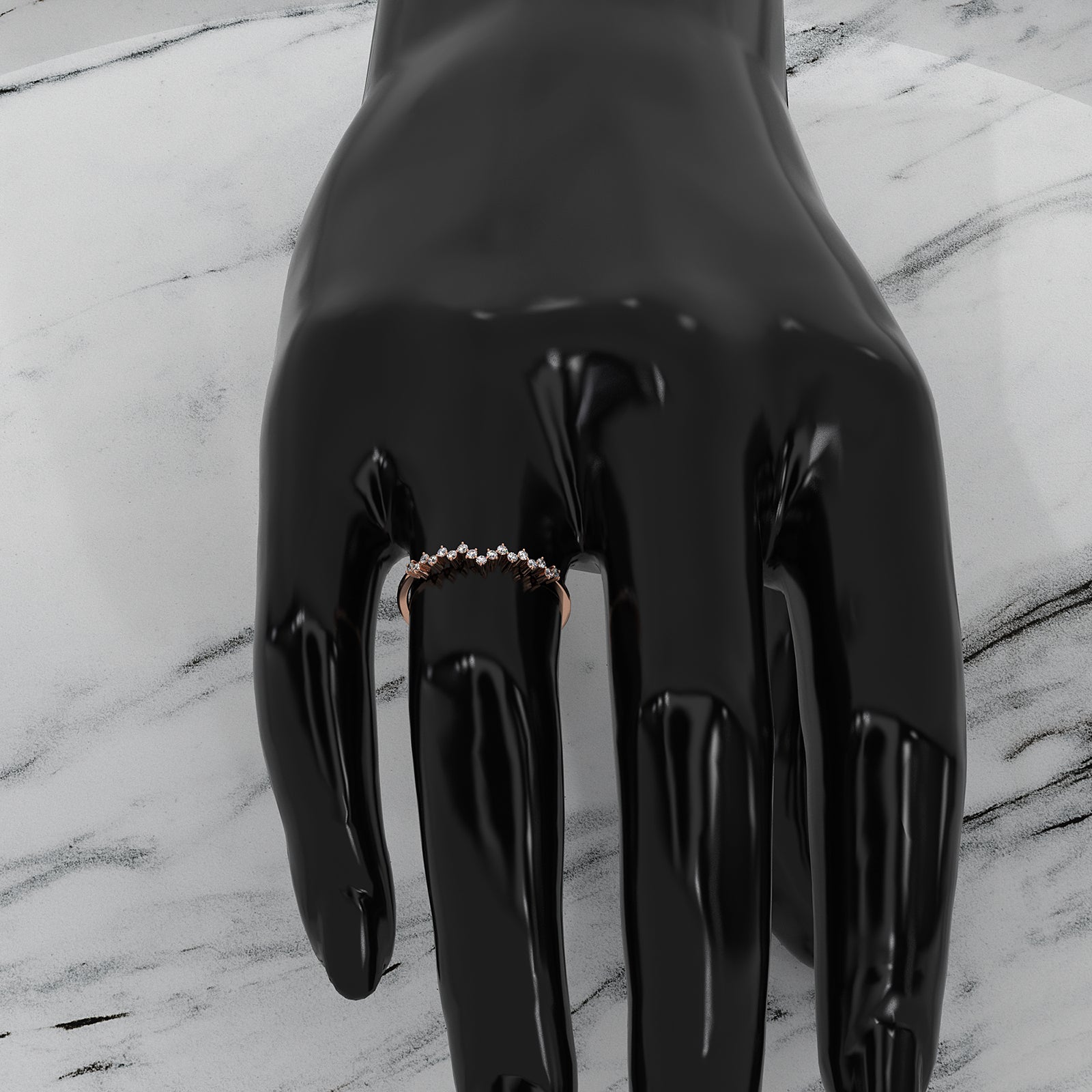 Stackable Round Lab Diamond Prong Setting Fashion Ring 0.11ctw.