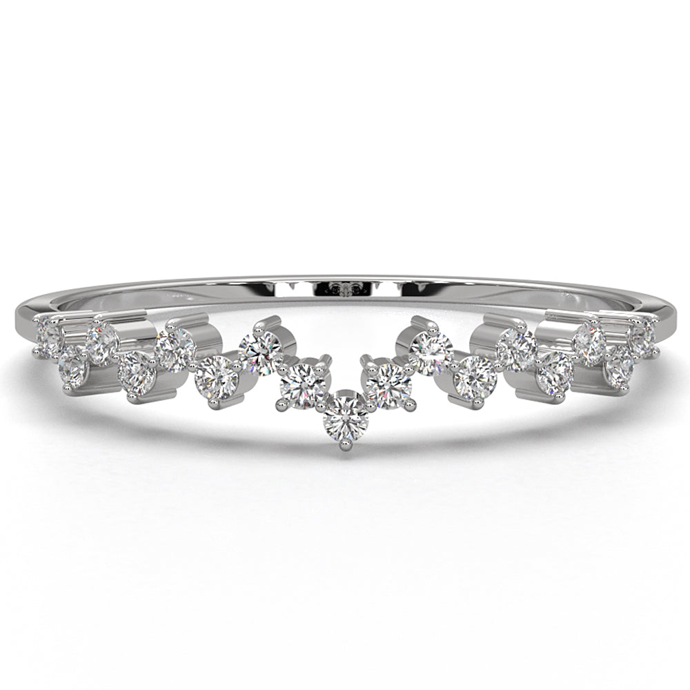 Stackable Round Lab Diamond Prong Setting Fashion Ring 0.11ctw.