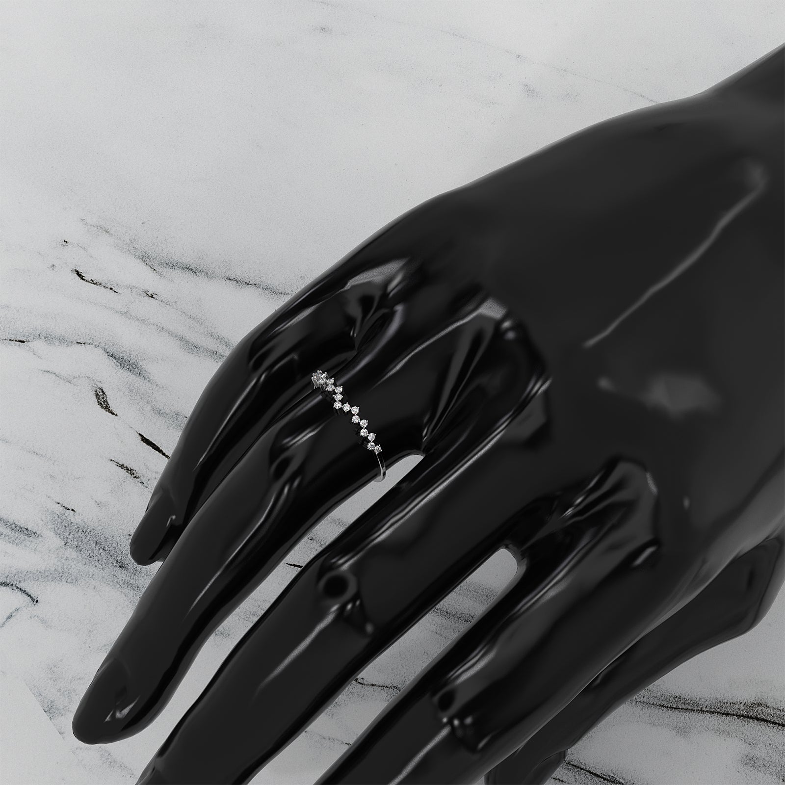 Stackable Round Lab Diamond Prong Setting Fashion Ring 0.11ctw.