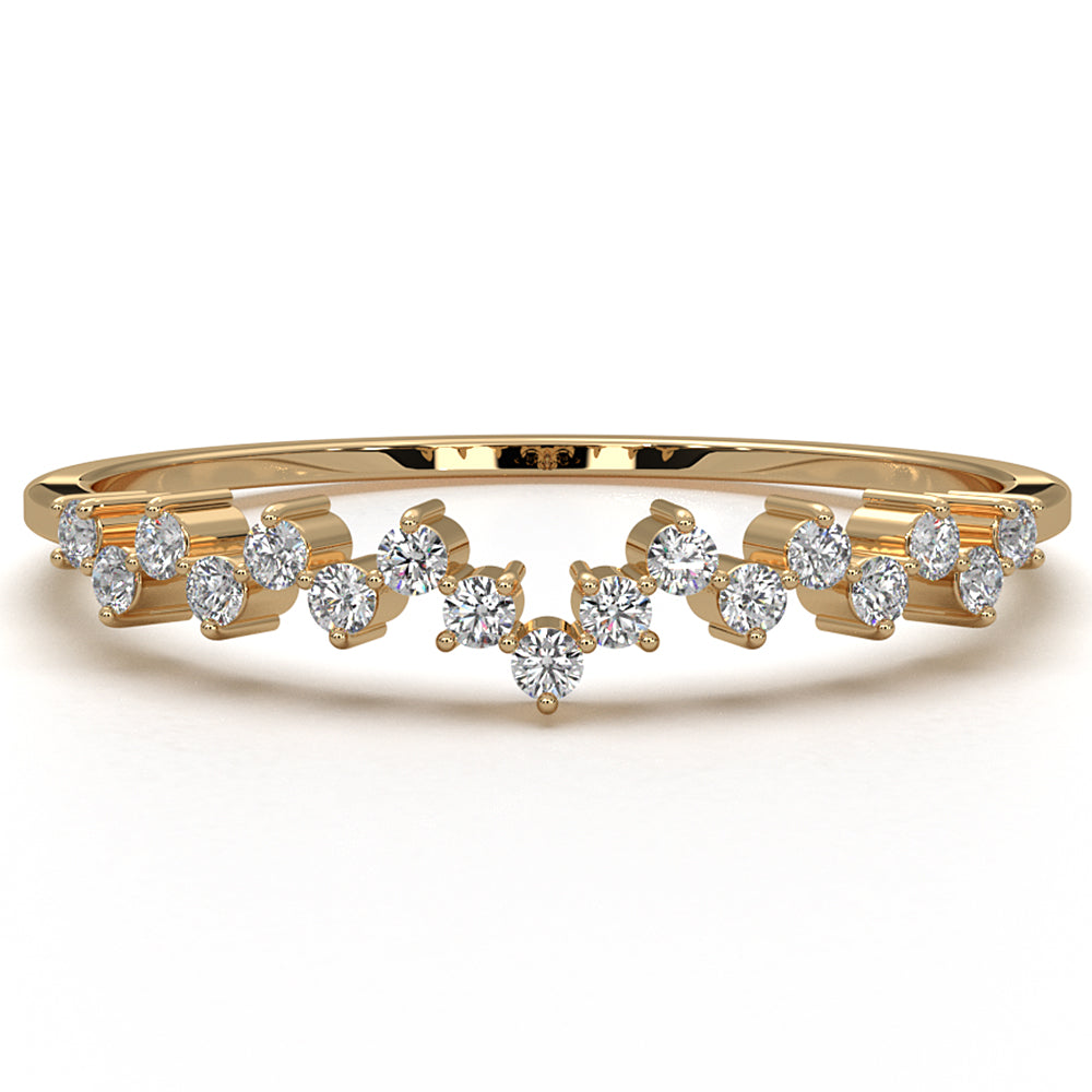 Stackable Round Lab Diamond Prong Setting Fashion Ring 0.11ctw.