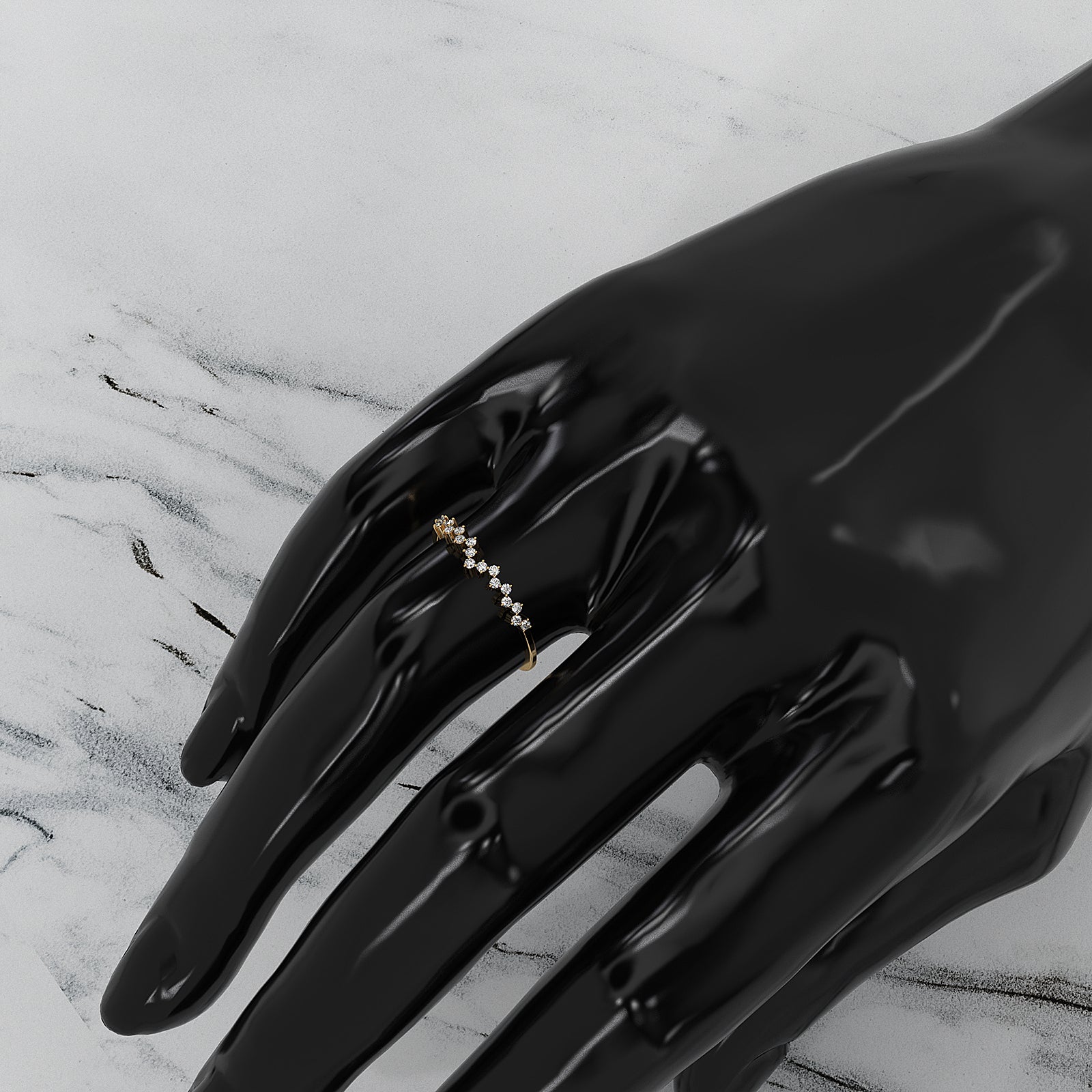 Stackable Round Lab Diamond Prong Setting Fashion Ring 0.11ctw.