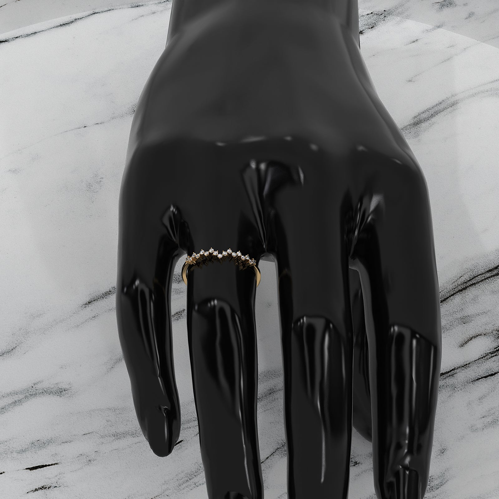 Stackable Round Lab Diamond Prong Setting Fashion Ring 0.11ctw.