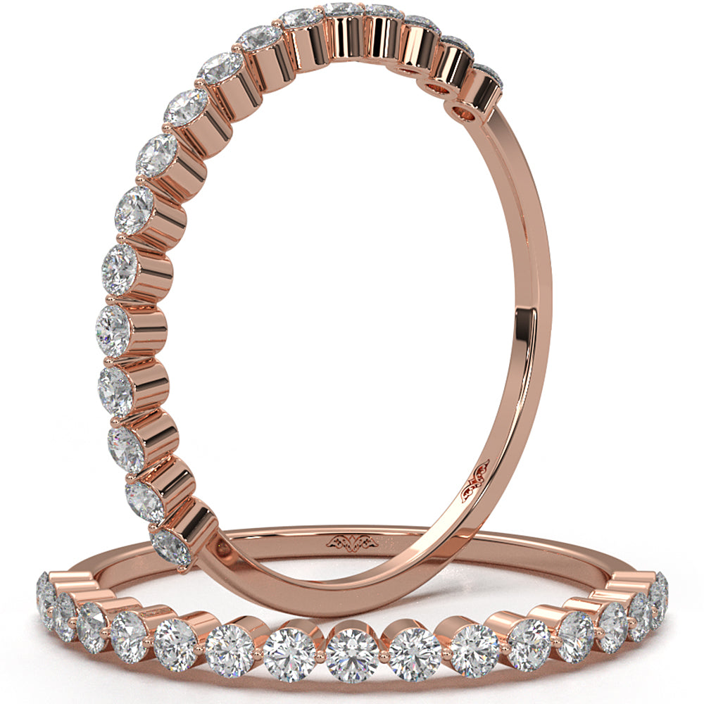 Prong Set Stackable Round Lab Diamond Wedding Ring 0.26ctw.