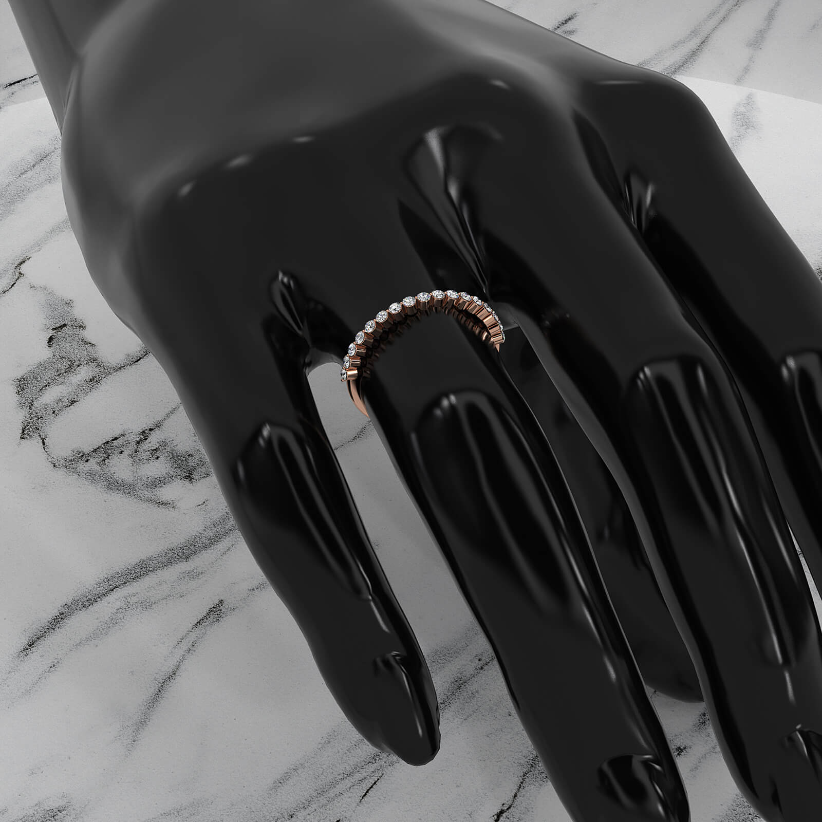 Prong Set Stackable Round Lab Diamond Wedding Ring 0.26ctw.