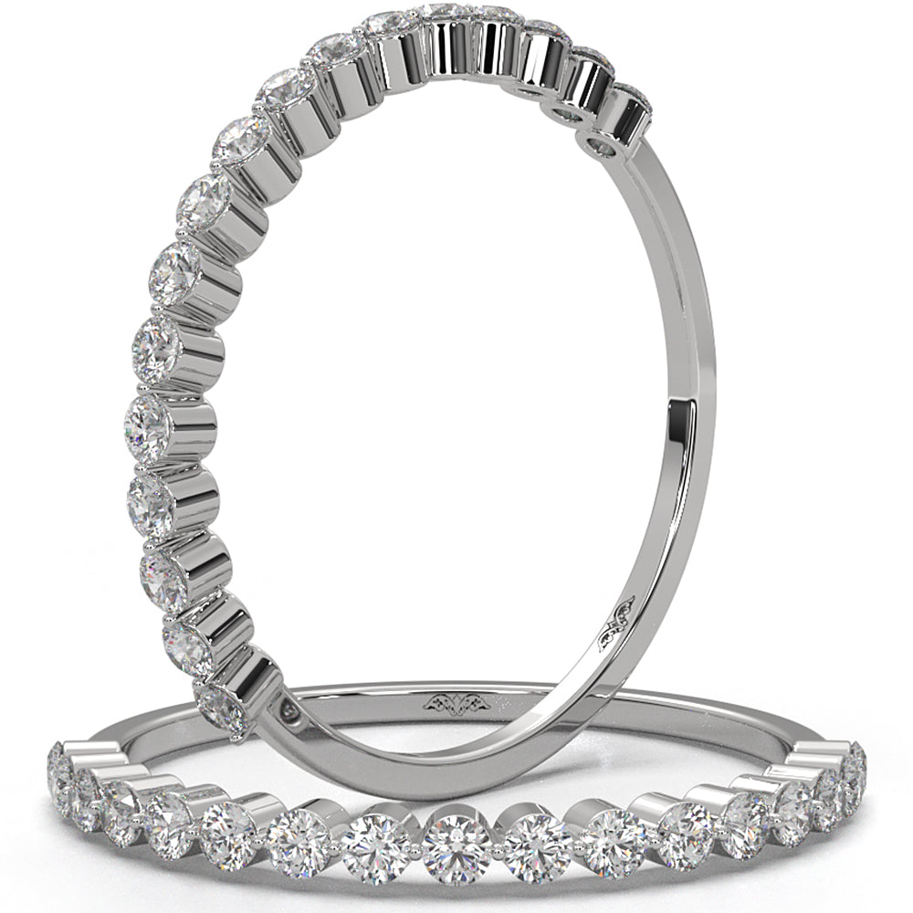 Prong Set Stackable Round Lab Diamond Wedding Ring 0.26ctw.
