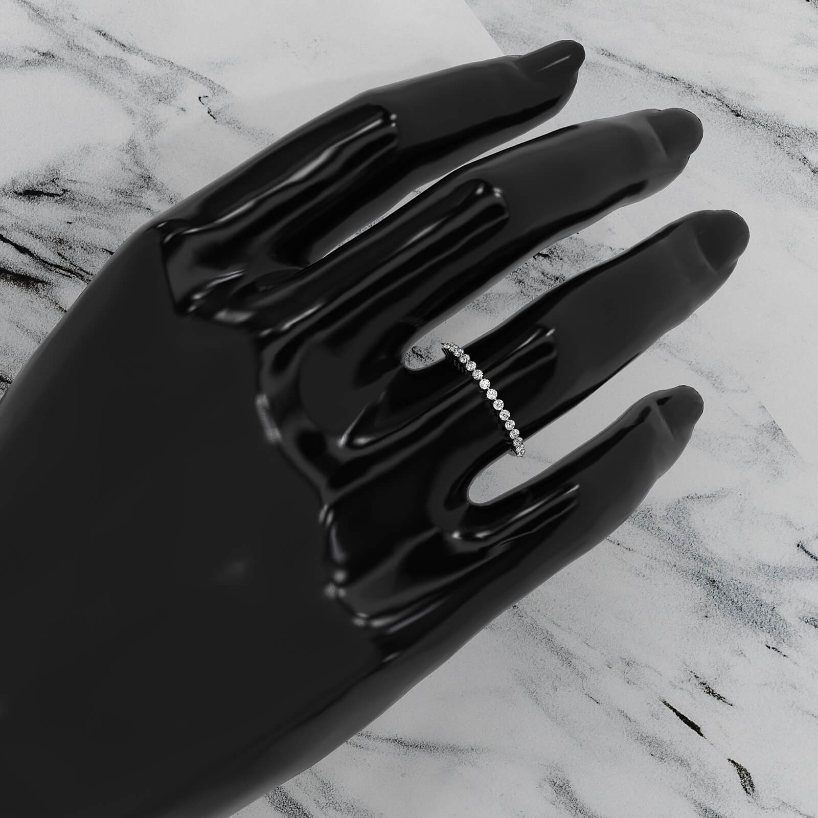 Prong Set Stackable Round Lab Diamond Wedding Ring 0.26ctw.