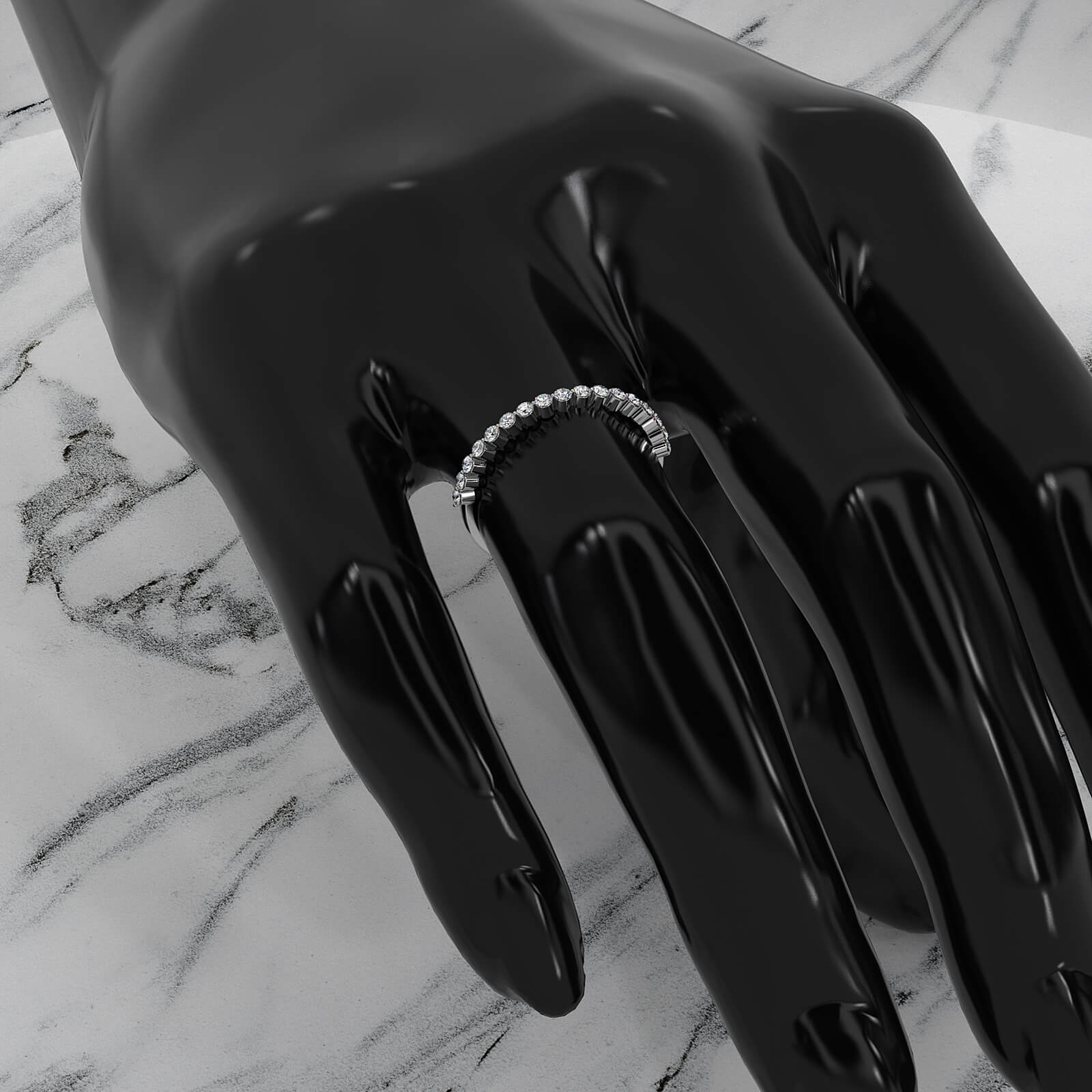 Prong Set Stackable Round Lab Diamond Wedding Ring 0.26ctw.