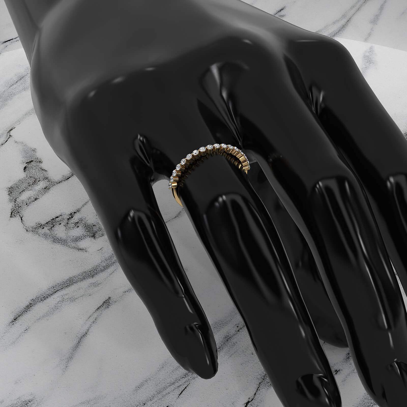 Prong Set Stackable Round Lab Diamond Wedding Ring 0.26ctw.