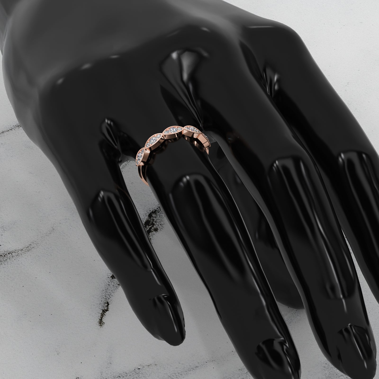 Slim Milgrain Edge Lab Diamond Wedding Band 0.28ctw.