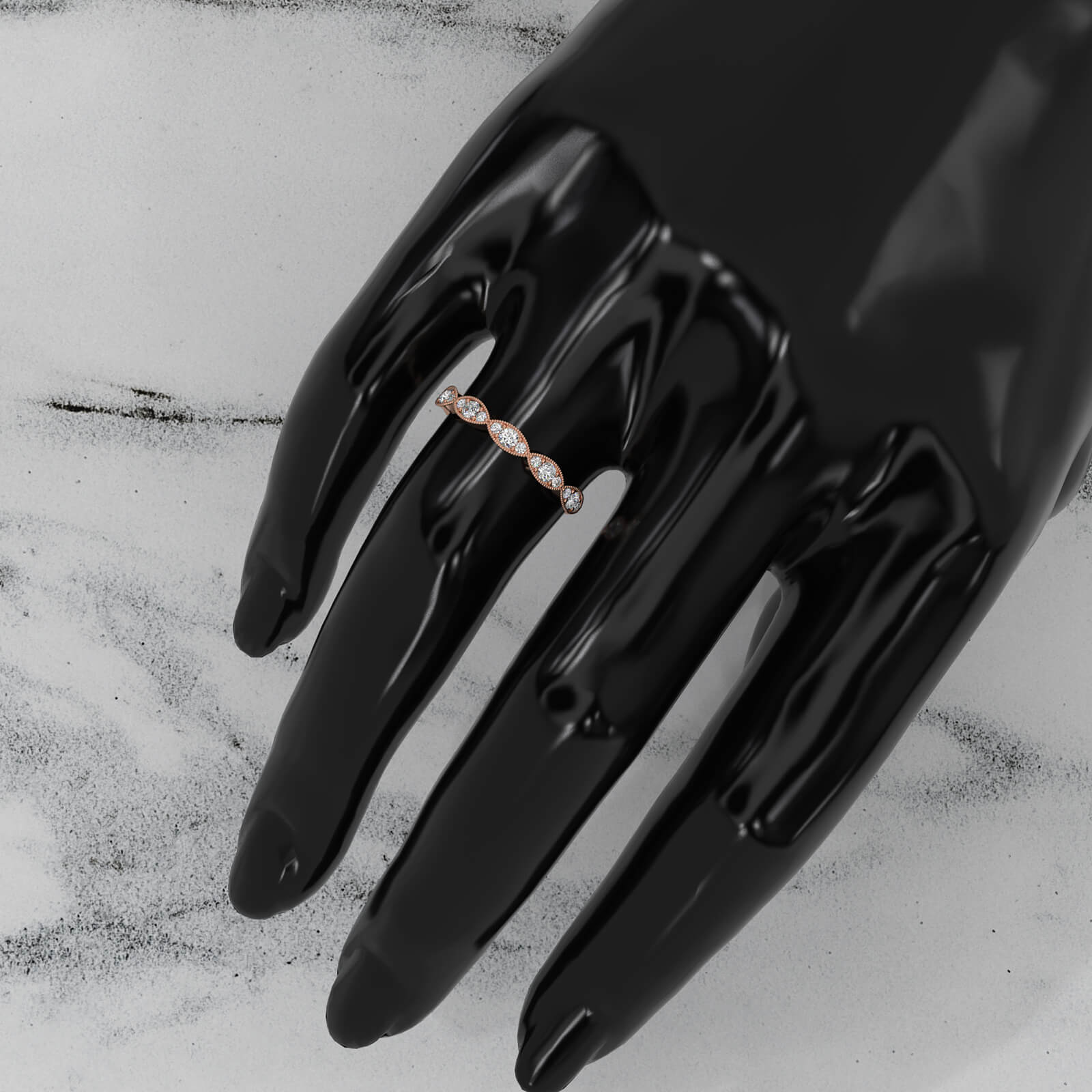 Slim Milgrain Edge Lab Diamond Wedding Band 0.28ctw.