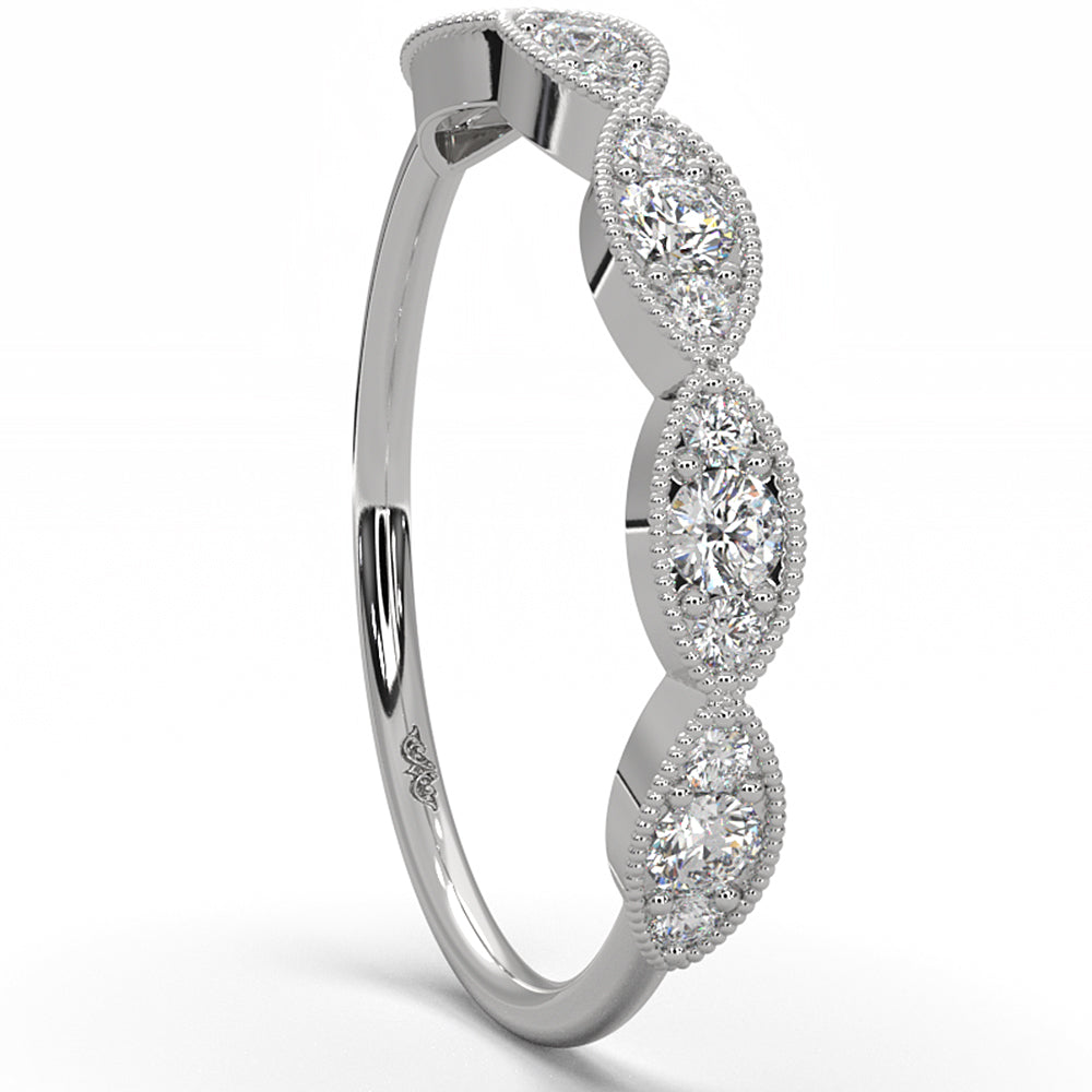 Slim Milgrain Edge Lab Diamond Wedding Band 0.28ctw.