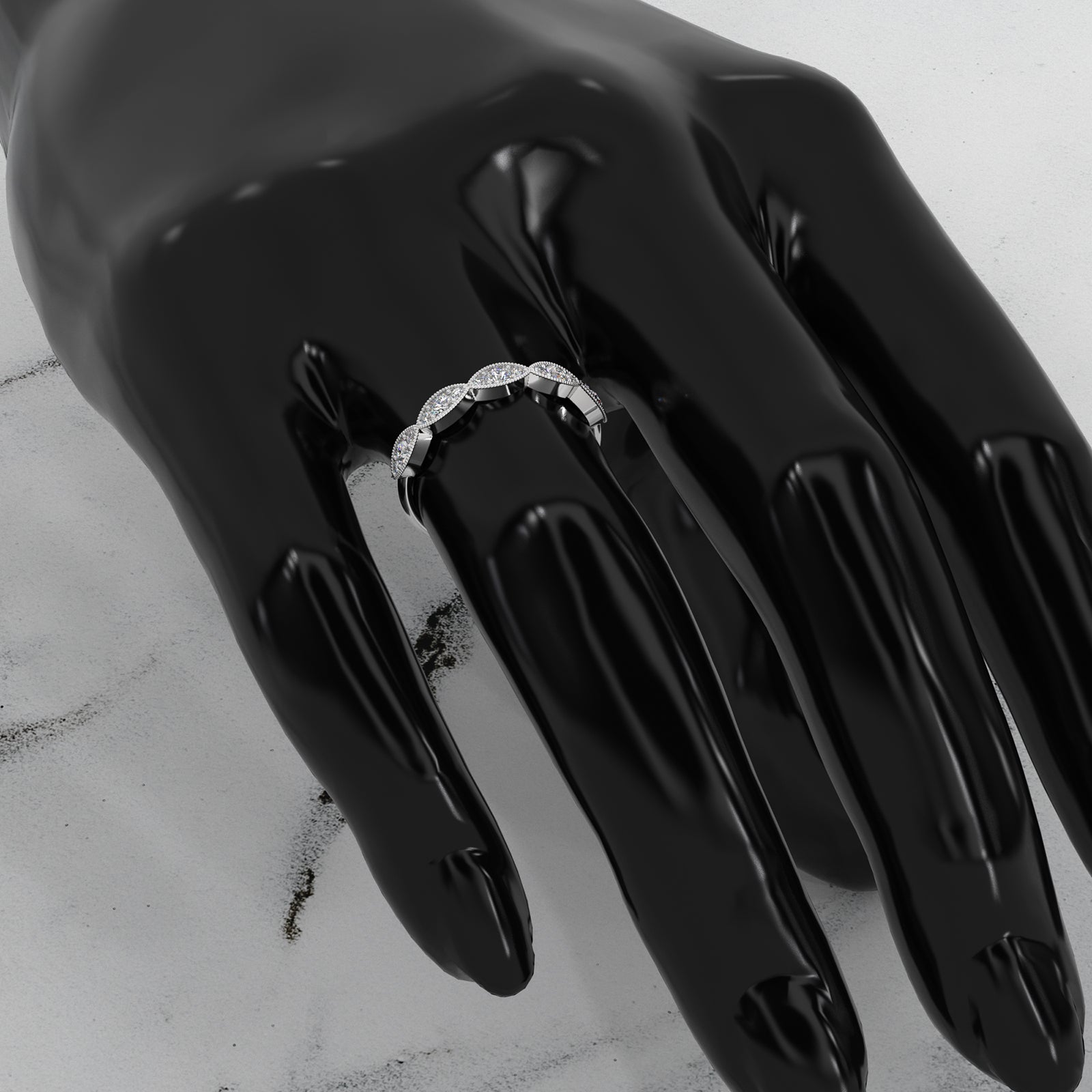 Slim Milgrain Edge Lab Diamond Wedding Band 0.28ctw.