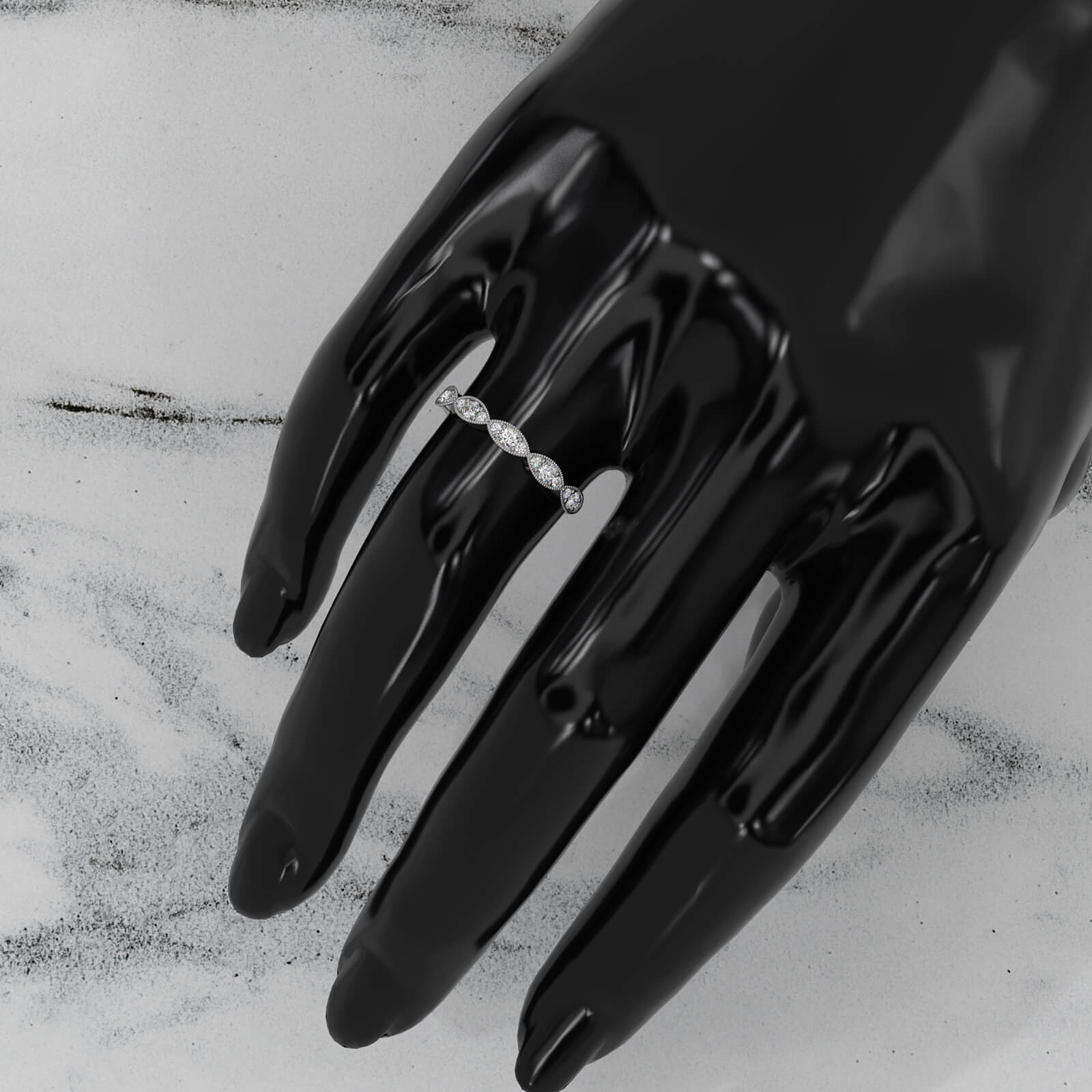 Slim Milgrain Edge Lab Diamond Wedding Band 0.28ctw.