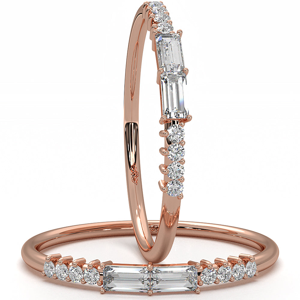 Prong Set Baguette Lab Diamond Fashion Ring 0.20ctw.