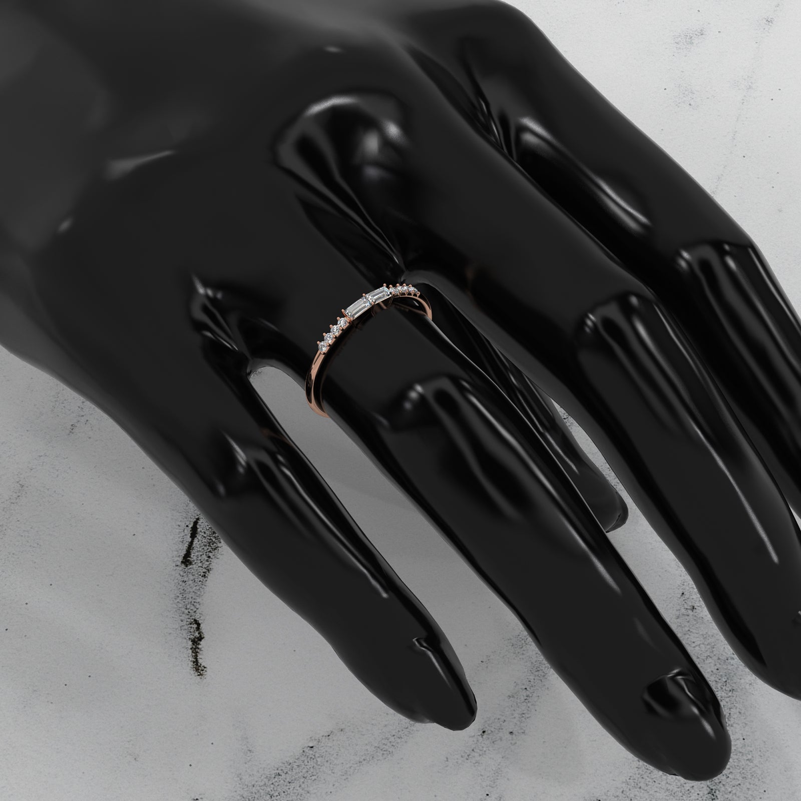 Prong Set Baguette Lab Diamond Fashion Ring 0.20ctw.