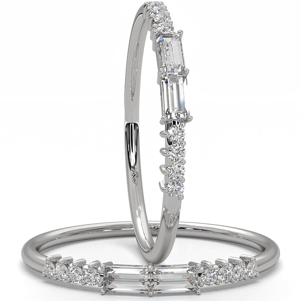 Prong Set Baguette Lab Diamond Fashion Ring 0.20ctw.