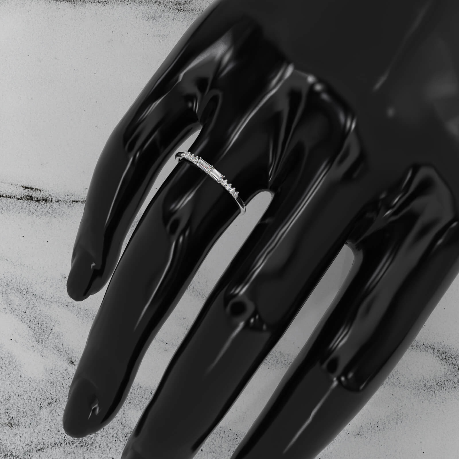 Prong Set Baguette Lab Diamond Fashion Ring 0.20ctw.