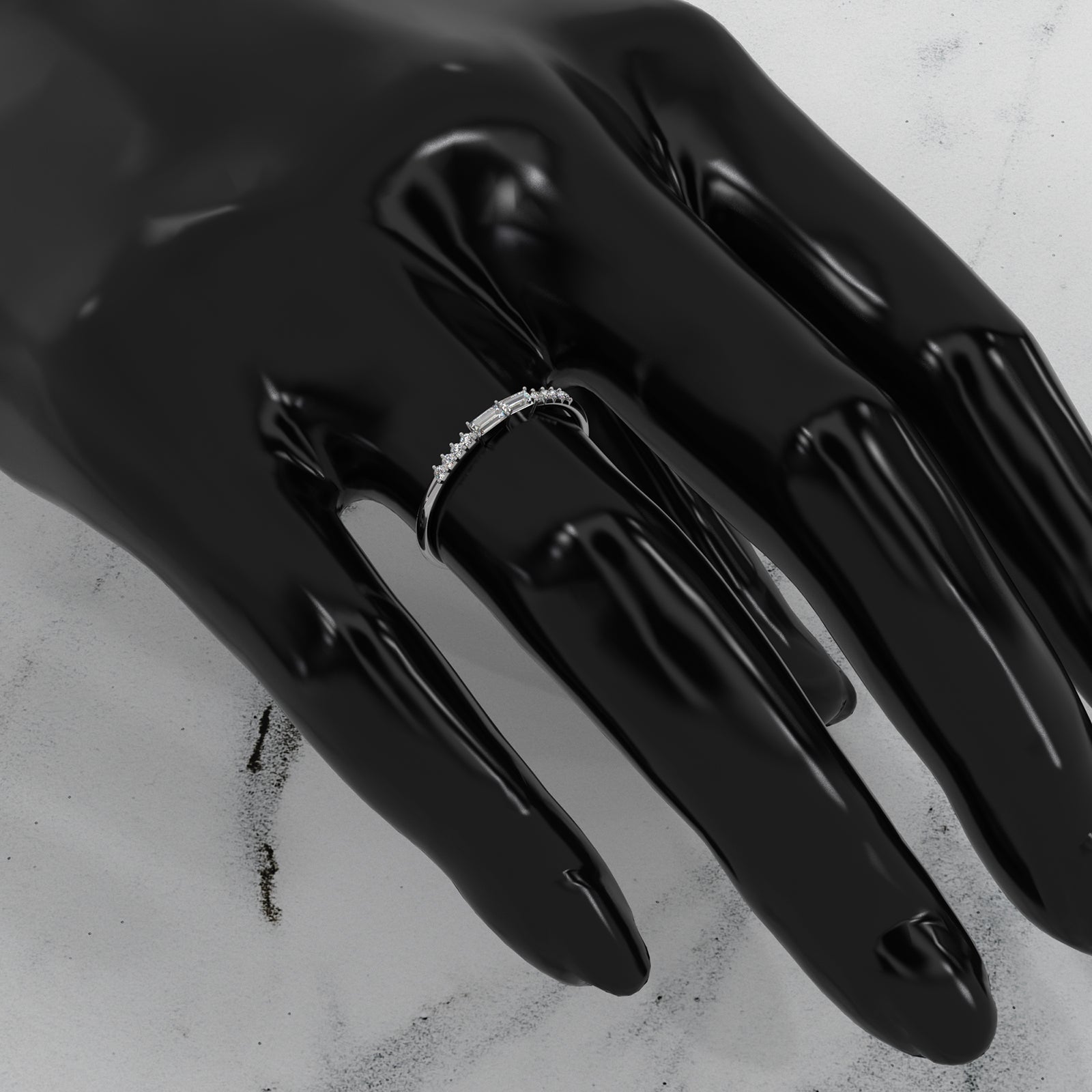 Prong Set Baguette Lab Diamond Fashion Ring 0.20ctw.