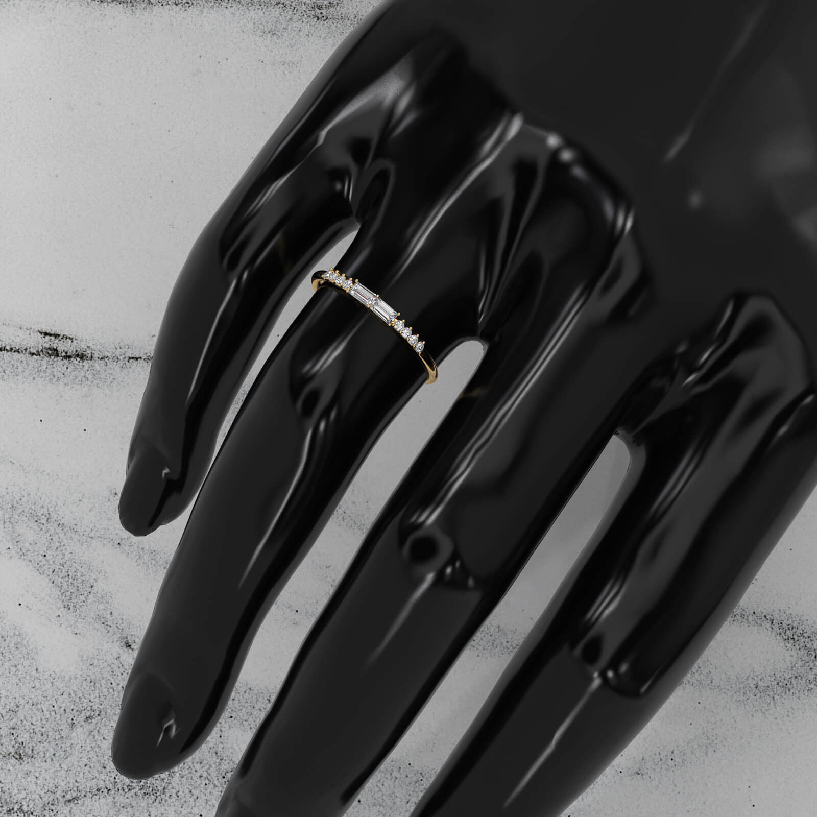 Prong Set Baguette Lab Diamond Fashion Ring 0.20ctw.