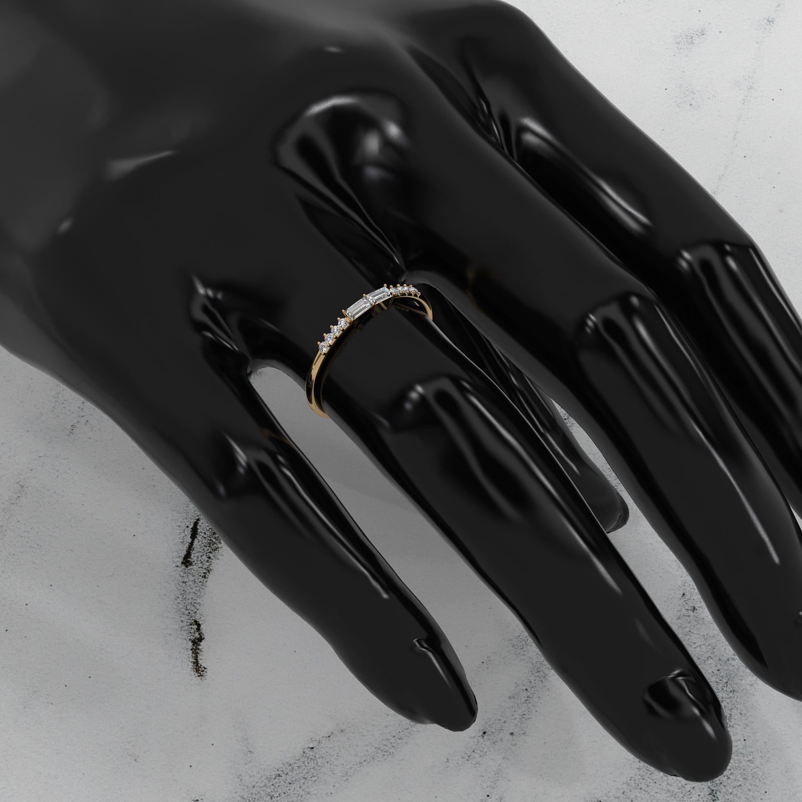 Prong Set Baguette Lab Diamond Fashion Ring 0.20ctw.