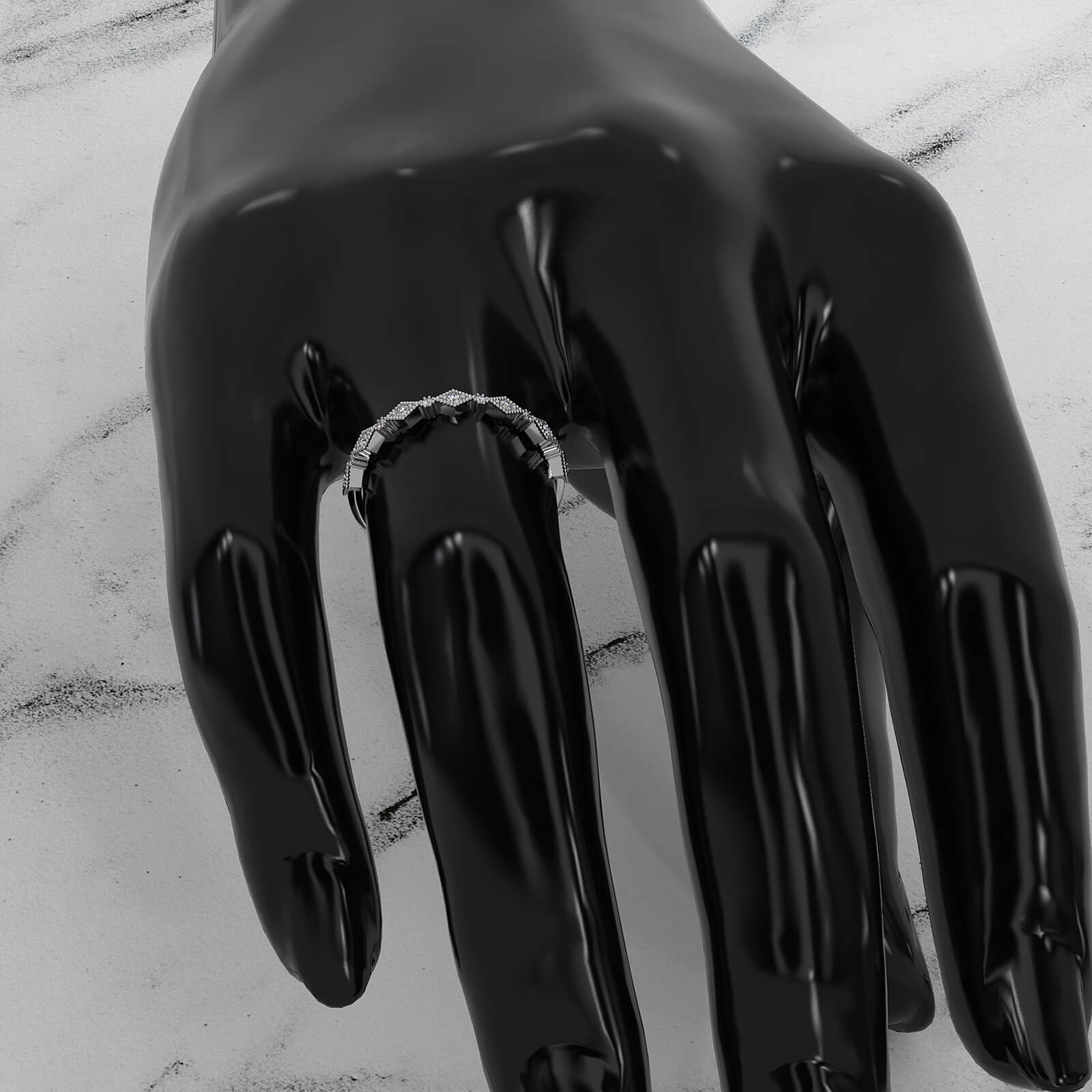 Milgrain Edge Kite Design Lab Diamond Fashion Ring 0.08ctw.